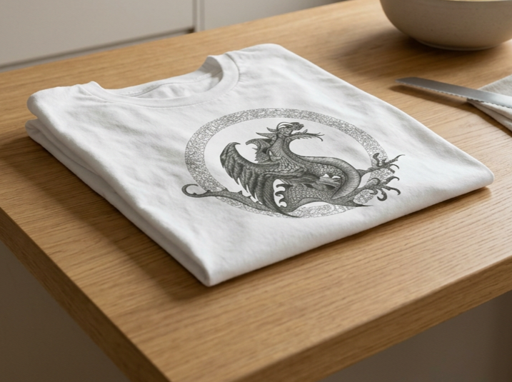 Unisex t-shirt 100% cotton, light weight - Dragon print