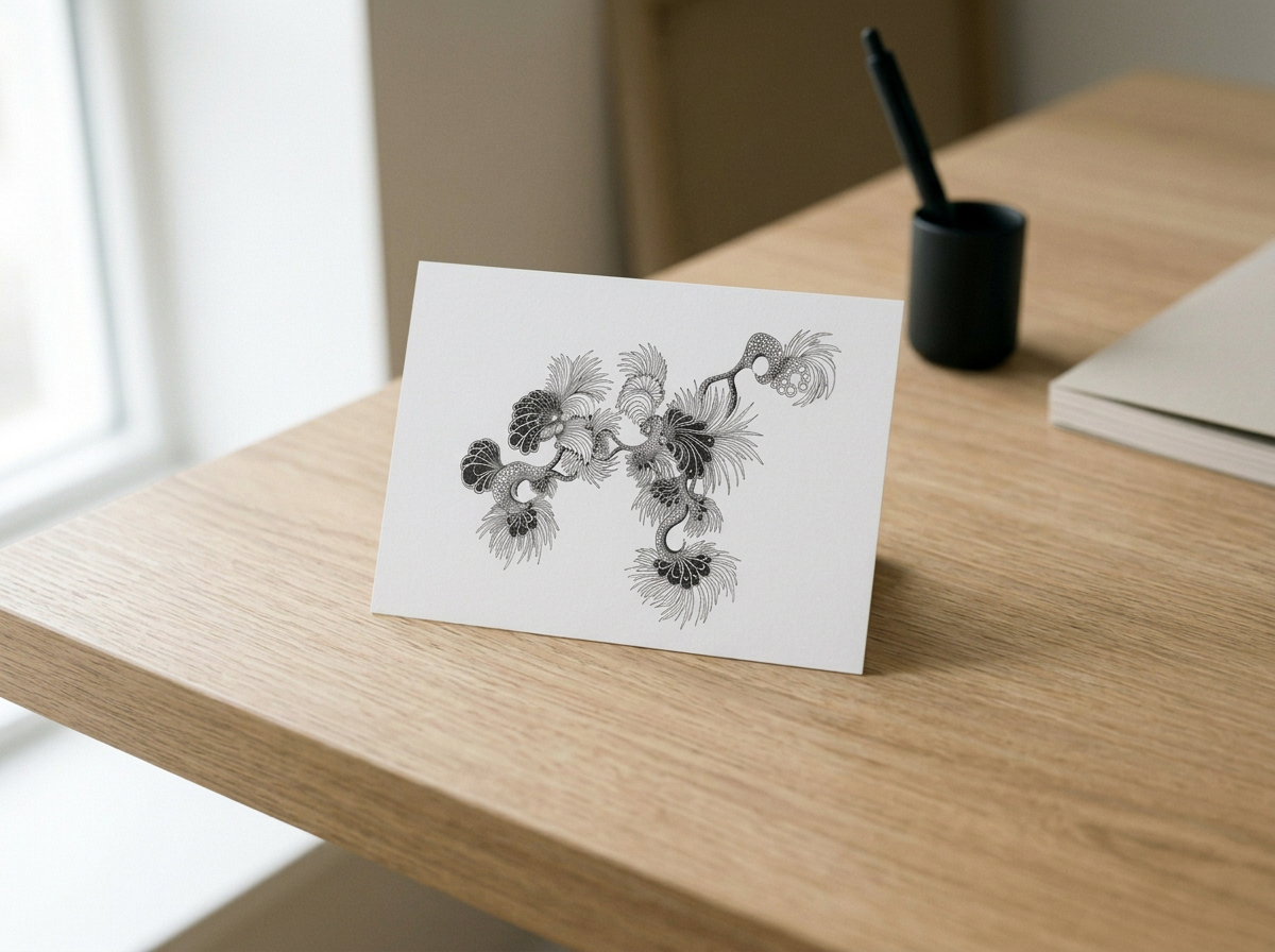 Hand drawn Abstract art card.
