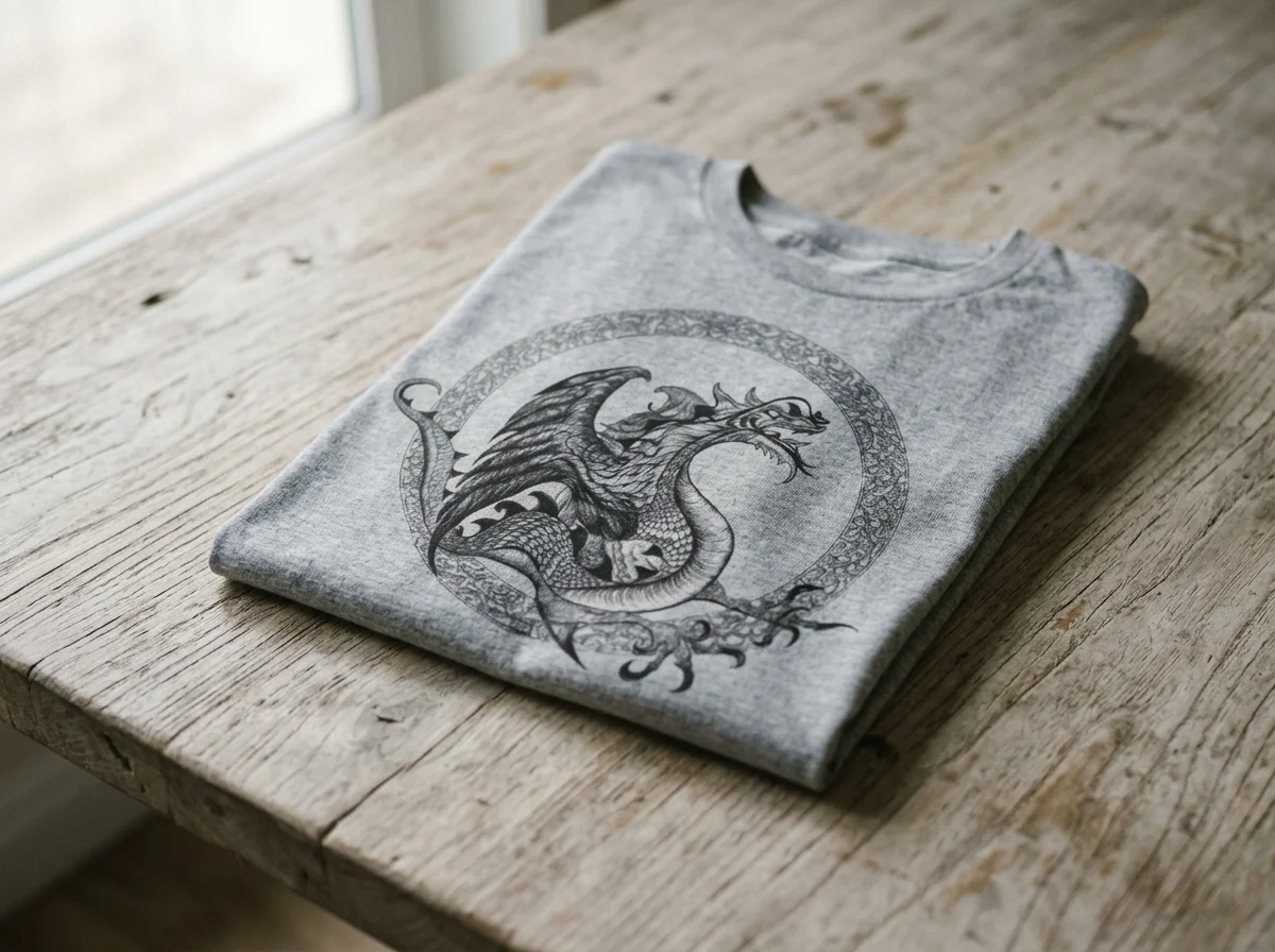 Unisex classic tee-Dragon.  Sport Grey