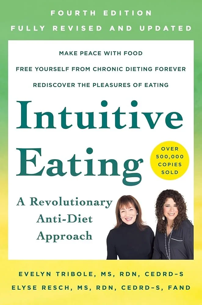book cover for intuitive eating by evelyn tribole and elyse resch
