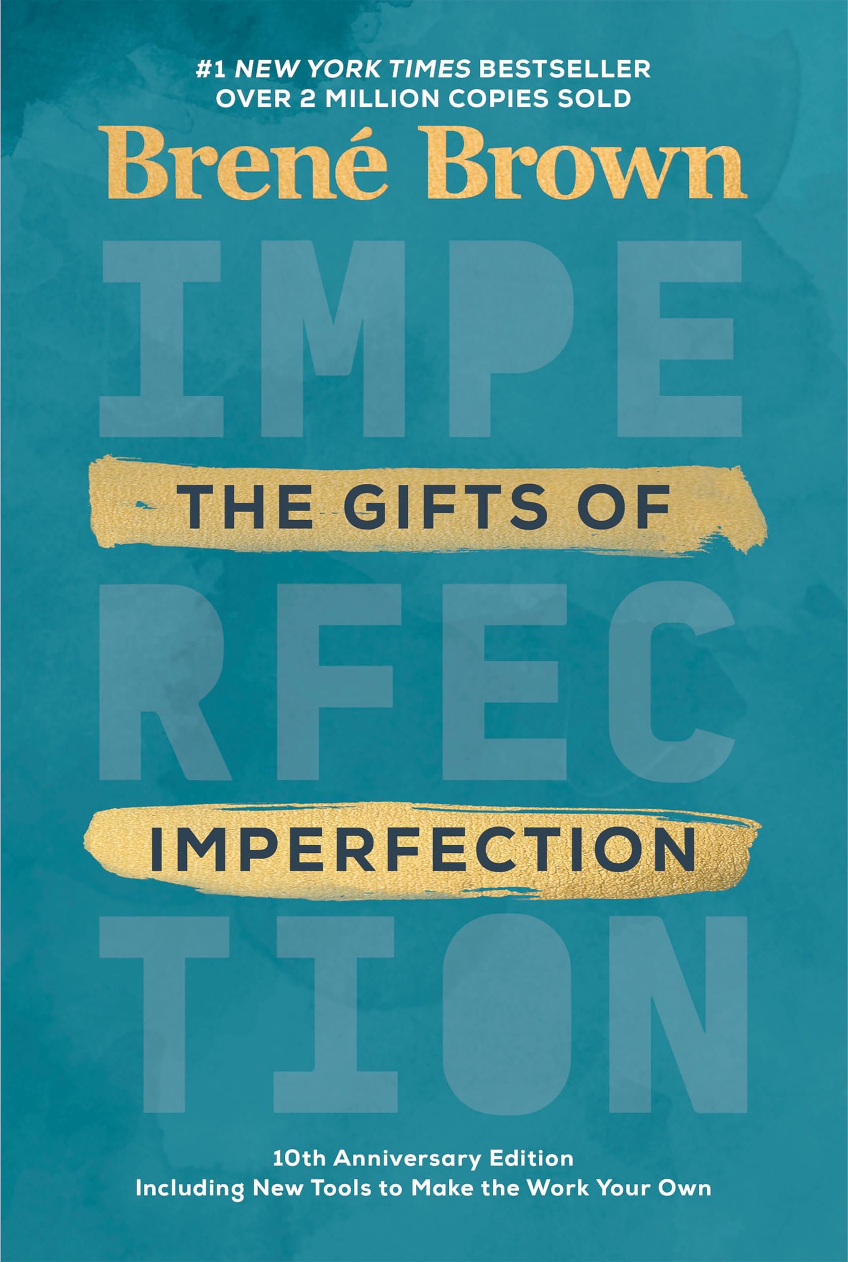 book cover for the first of imperfection by brene brown