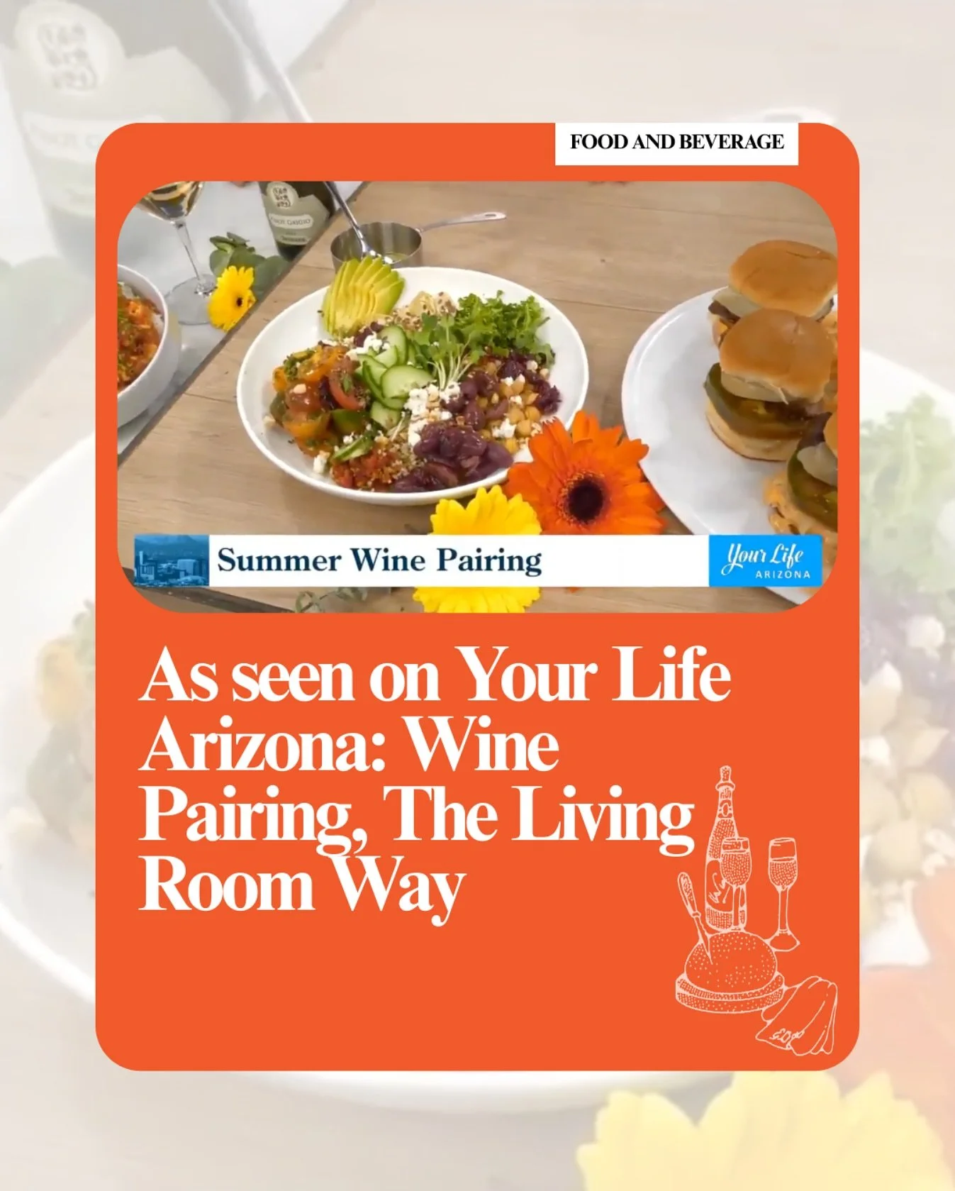 Wine 101 🍷

#TBT to August when The Living Room was featured on Your Life Arizona! 📺 Chef Chris George shared a high-level wine lesson and showed how the right food + wine pairing can take flavors to the next level. 

The best part? You don&rsquo;t