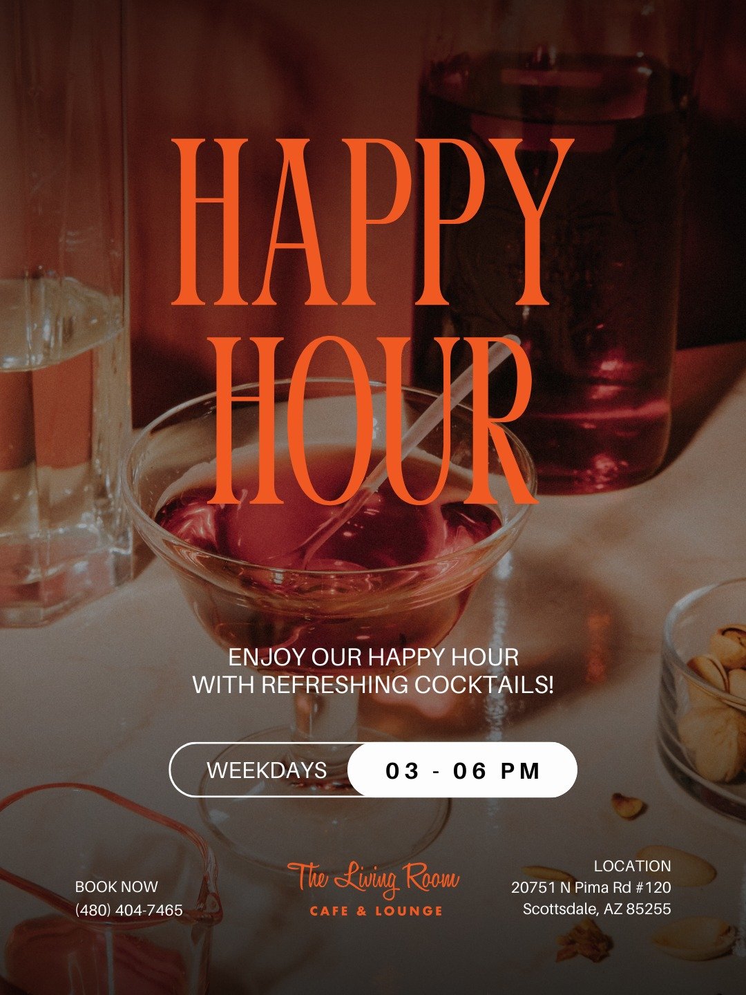 Meet us for Happy Hour &mdash; because good wine, bites, and sunset vibes are the perfect midweek reset. 🌇🍹

#HappyHourScottsdale #SipAndSavor #WineLoversAZ #GoodVibesOnly #PatioHappyHour