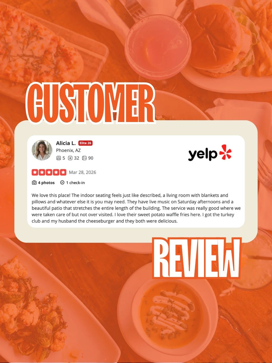 We love this place! The indoor seating feels just like described, a living room with blankets and pillows and whatever else it is you may need. They have live music on Saturday afternoons and a beautiful patio that stretches the entire length of the 