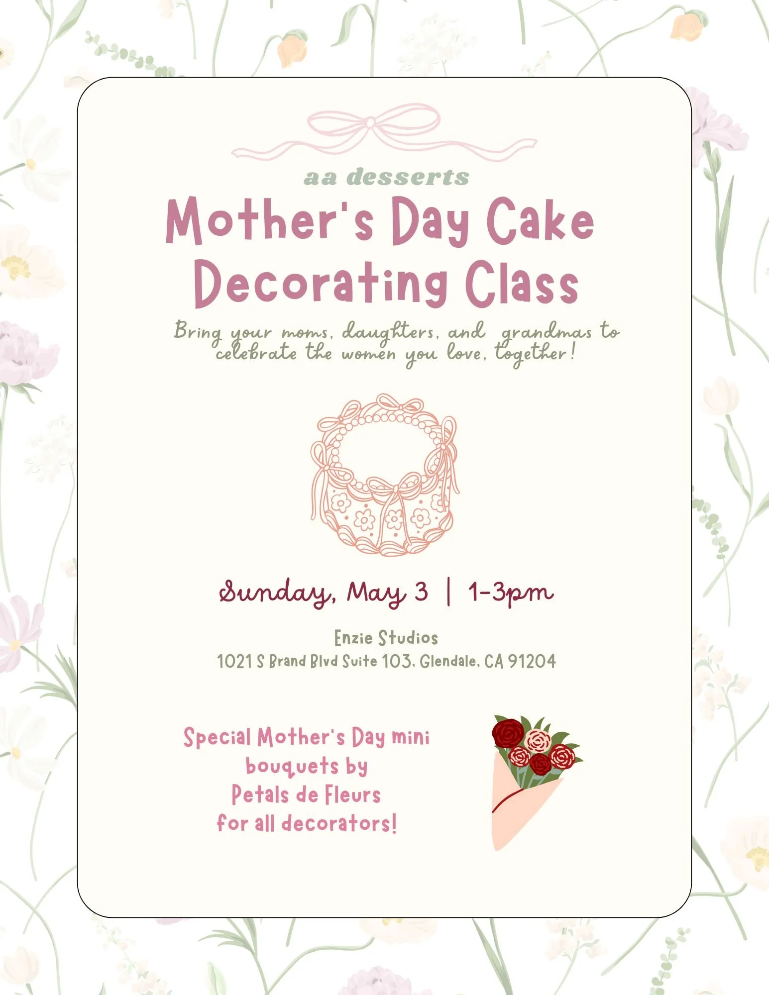 Mother's Day Cake Decorating Class