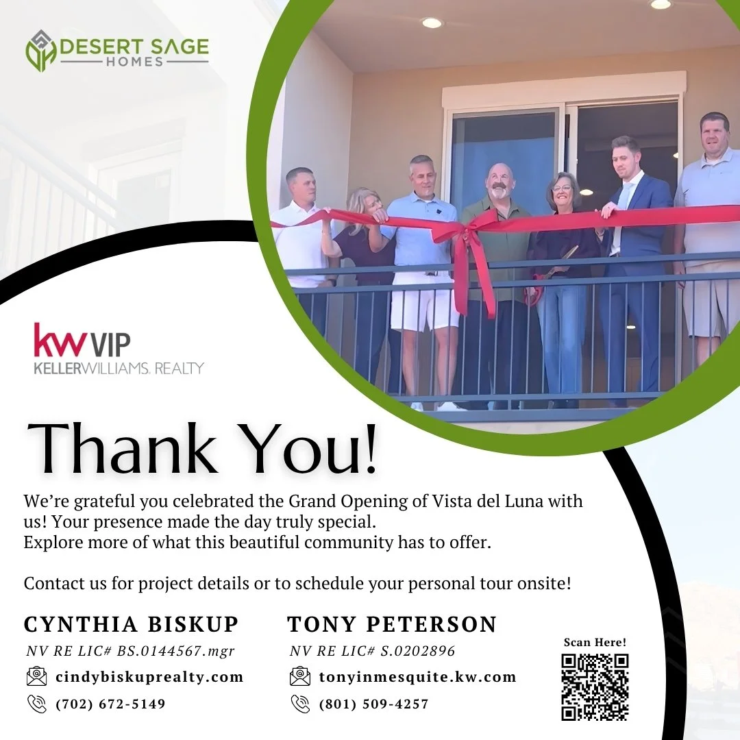 Thank you to everyone who joined us for the Grand Opening of Vista Del Luna! Your presence made the day truly memorable.

The doors to this beautiful new community in Mesquite City are now open and we can&rsquo;t wait for you to experience everything
