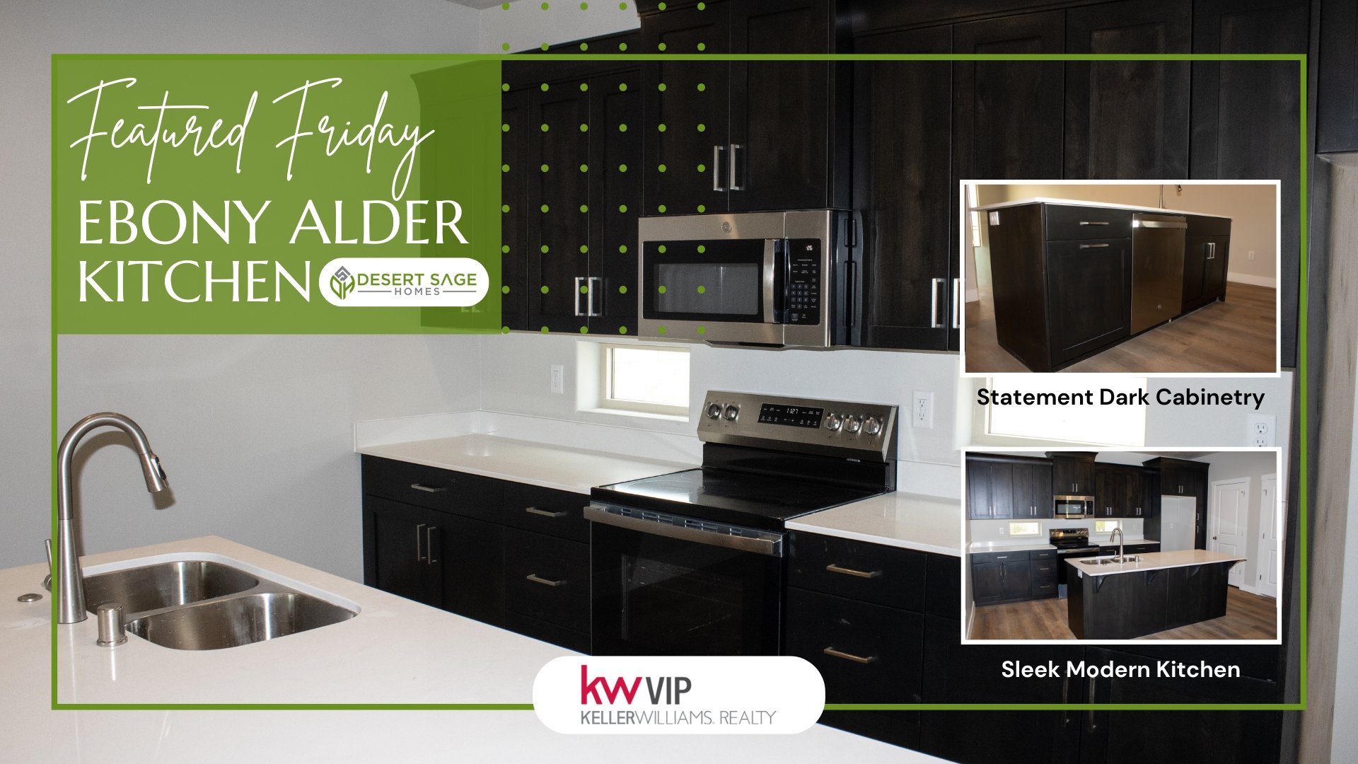 Featured Friday: Ebony Alder Kitchen

Bold, timeless, and beautifully designed, this Ebony Alder Kitchen makes a statement the moment you walk in.

Rich, dark cabinetry paired with crisp countertops creates a striking contrast that feels both modern 