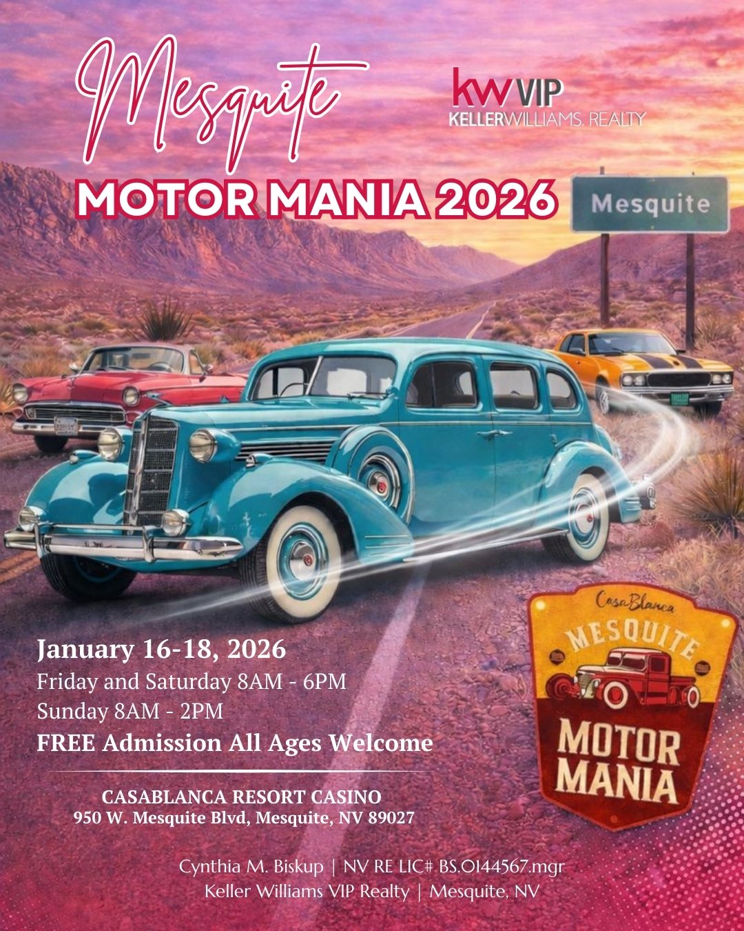 Community Spotlight! 
Mesquite is getting ready to rev things up 🚗 Mesquite Motor Mania 2026 is back, bringing together an exciting mix of classic cars, custom builds, muscle cars, and specialty vehicles from across the region. It&rsquo;s a weekend 