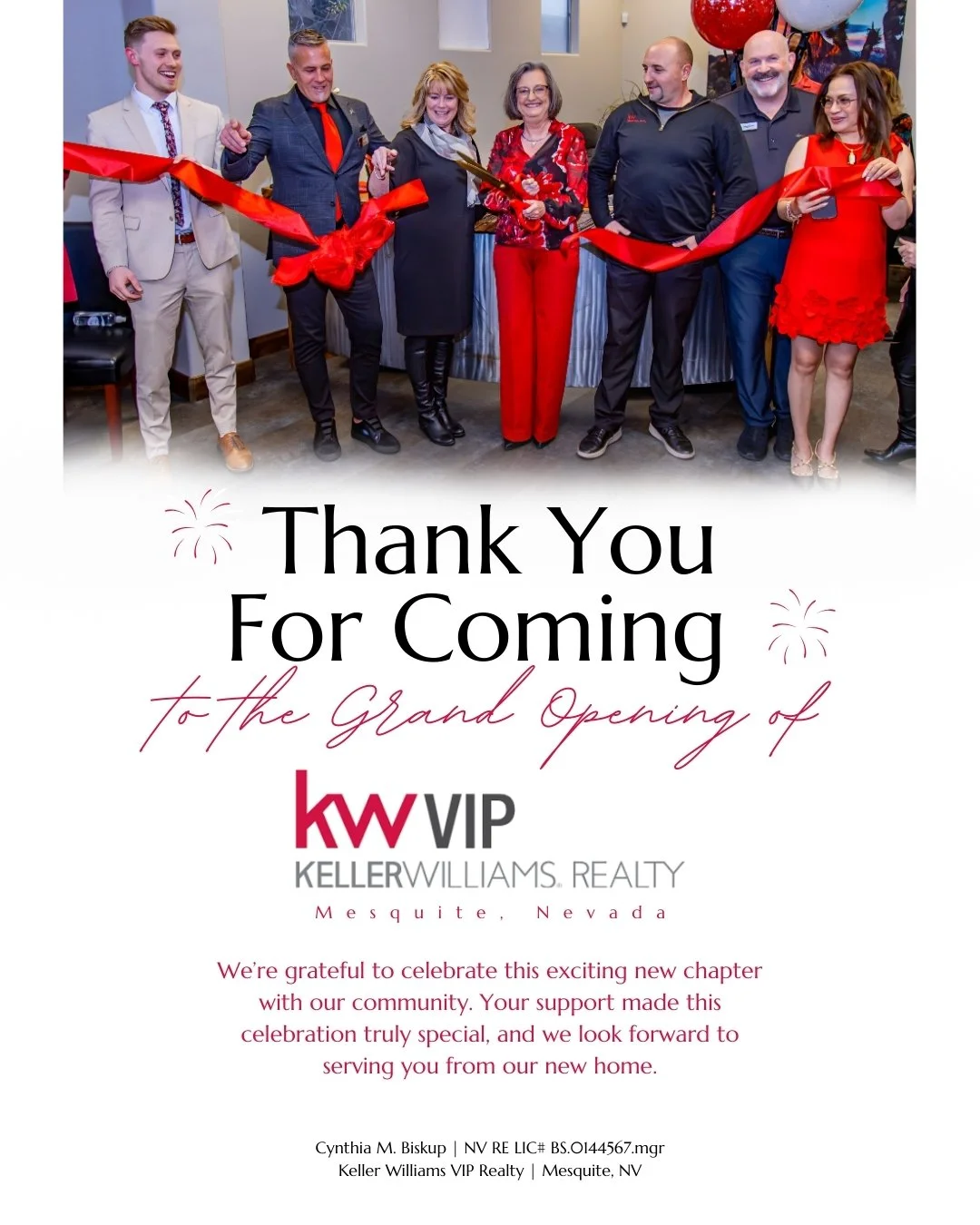 Thank you to everyone who joined us for the Grand Opening and Mesquite Chamber Ribbon Cutting of KW VIP Realty Mesquite. Your presence, support, and warm energy made this celebration truly meaningful.

We&rsquo;re proud to serve Mesquite from our new