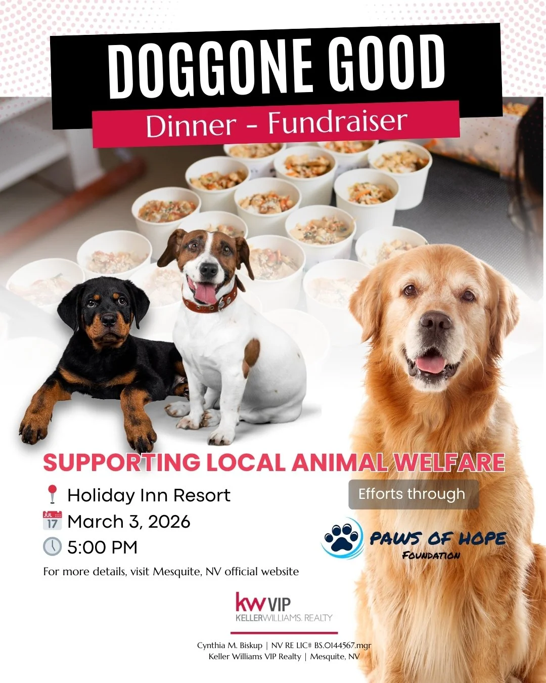 Mesquite is a community that truly cares, especially for our loyal four-legged companions. 🐾

Join us for the Doggone Good Dinner, an evening of food, fun, and fundraising in support of local dogs in need.

This special event is more than a fundrais