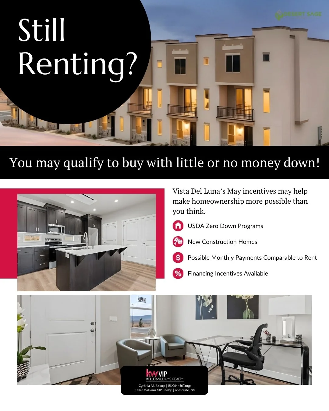 If you&rsquo;ve been assuming homeownership is out of reach, this may be the perfect time to explore your options.

With USDA Zero Down opportunities and financing incentives available through Vista Del Luna&rsquo;s May campaign, buying a home may be
