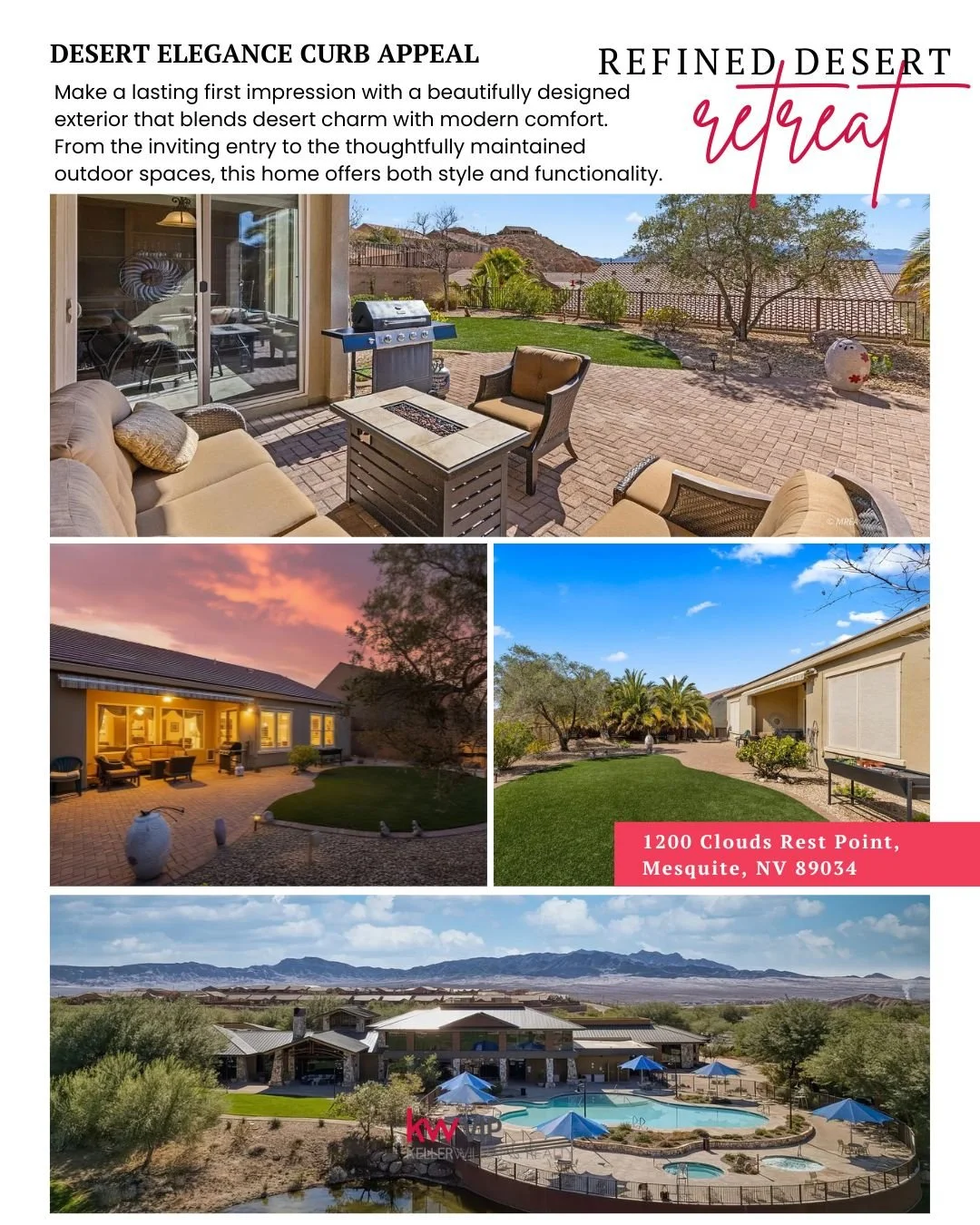 The beauty of desert living is in the quiet moments, peaceful mornings, mountain views, open skies, and outdoor spaces designed to truly be enjoyed.

1200 Clouds Rest Point offers a seamless blend of comfort and scenery with inviting outdoor living a