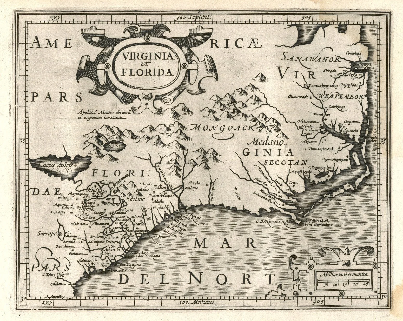 1637 map of Virginia and Florida | Library of Congress