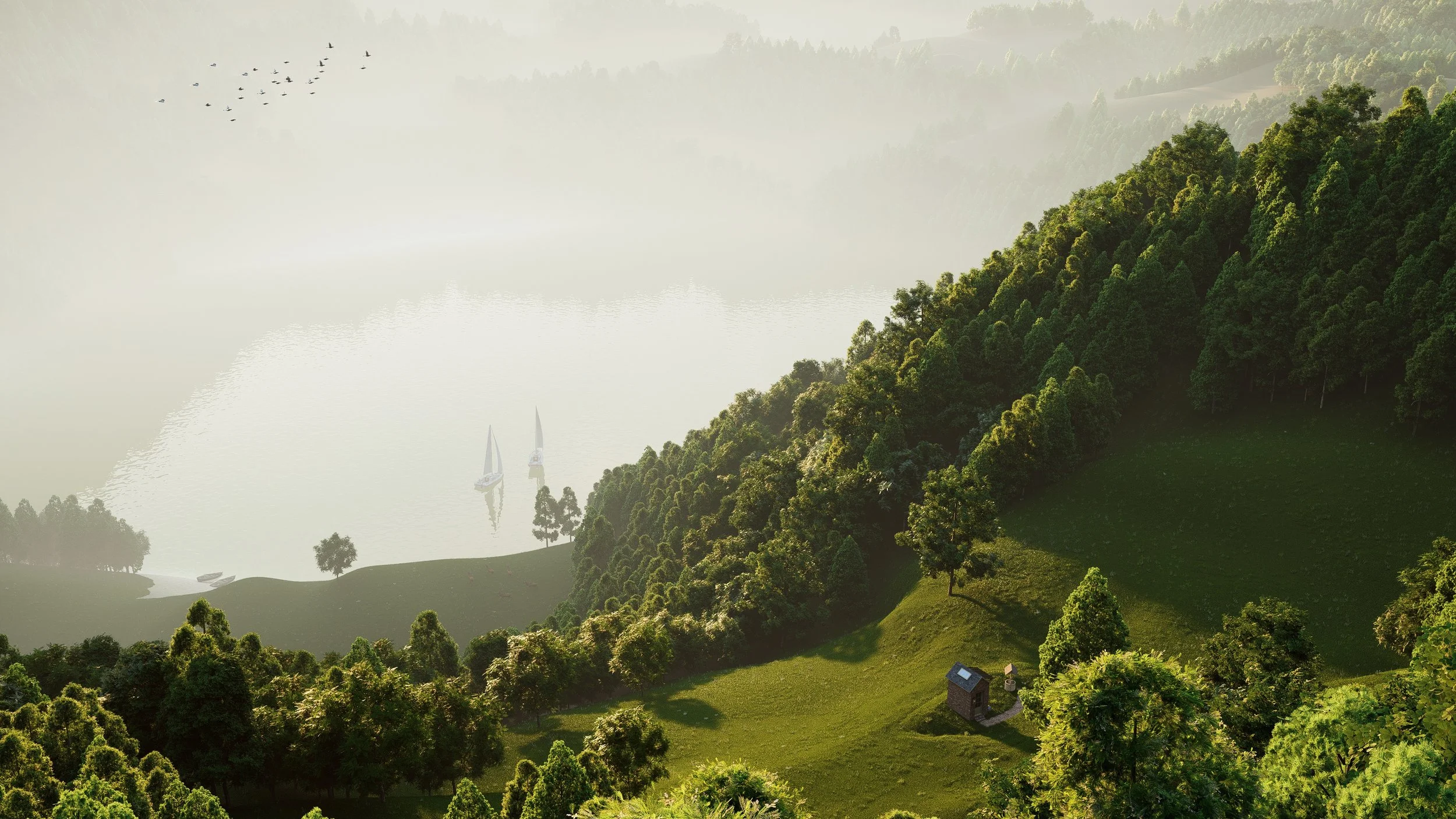 Outhouse Concept, Aerial