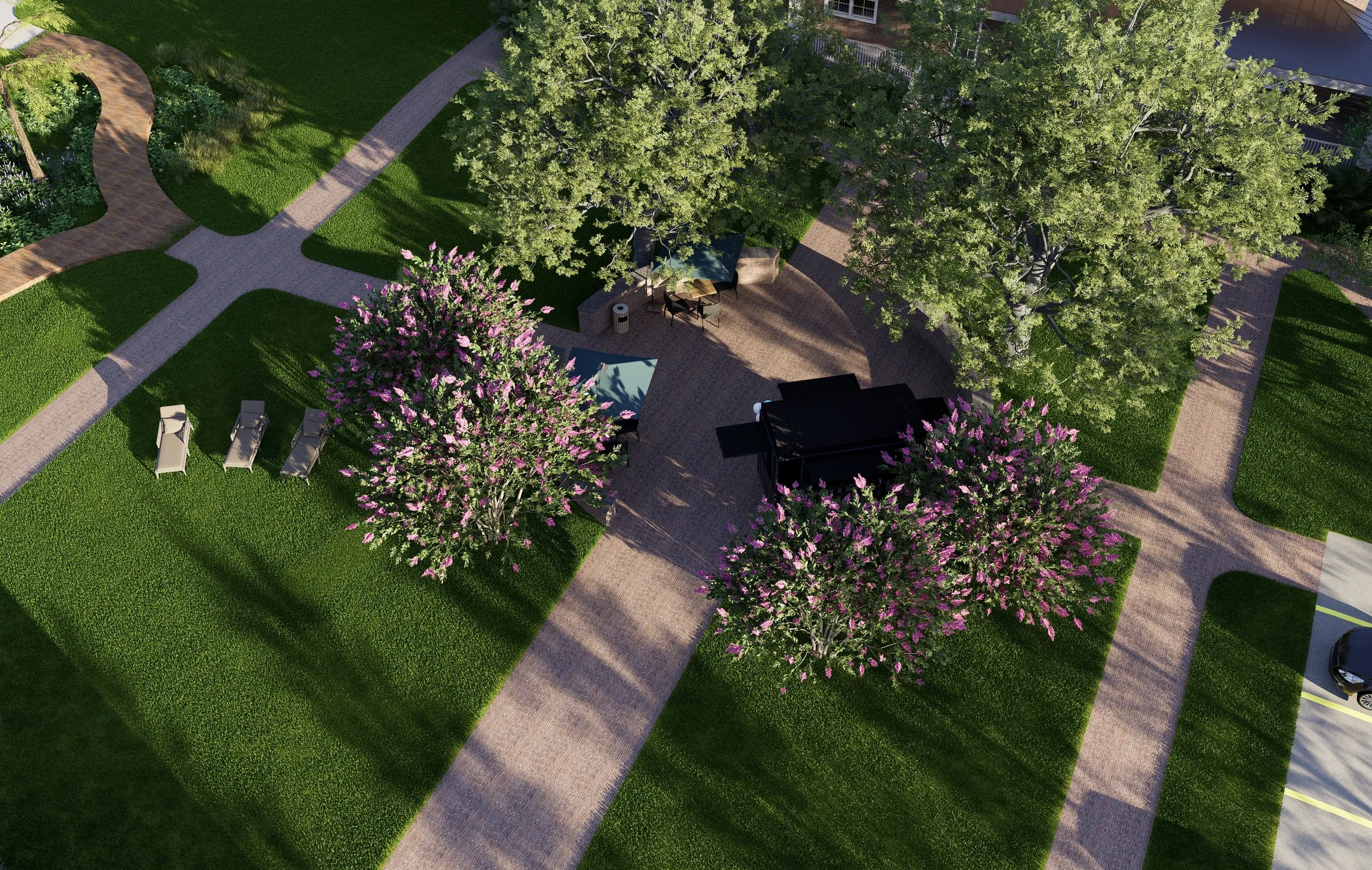 Jean Lafitte Plaza Drone Shot, Town Center - New Orleans, LA