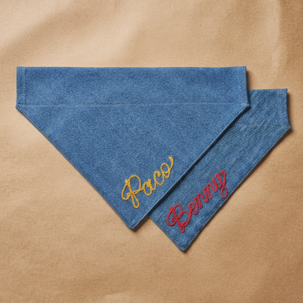 Personalized Denim Dog Bandana
