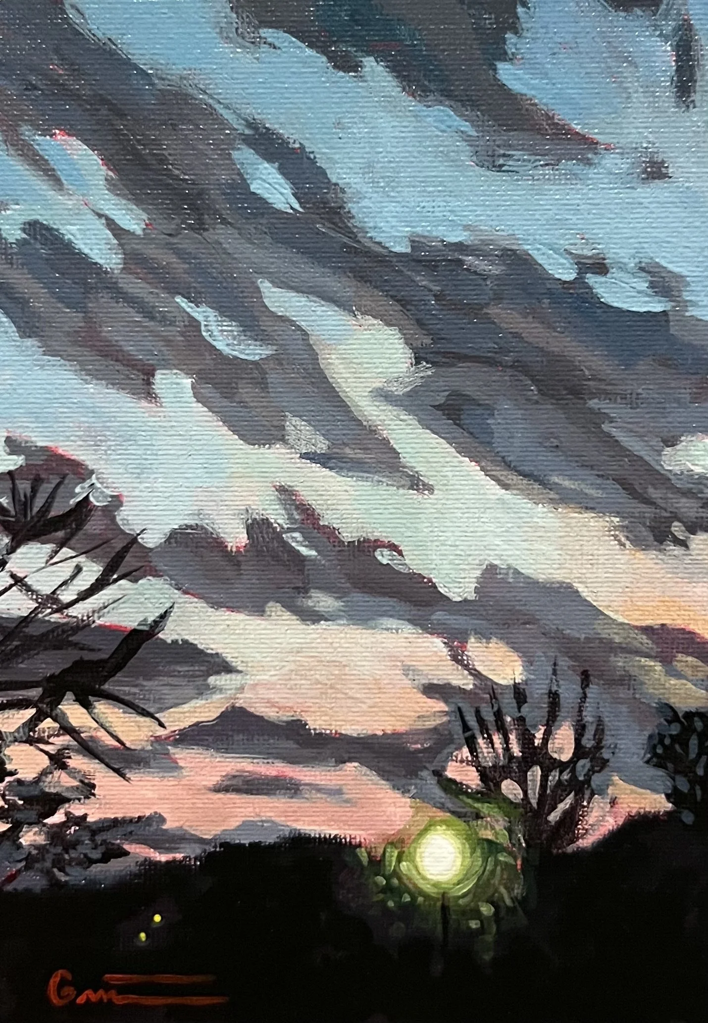 Sunset Over Street Lights 5x7