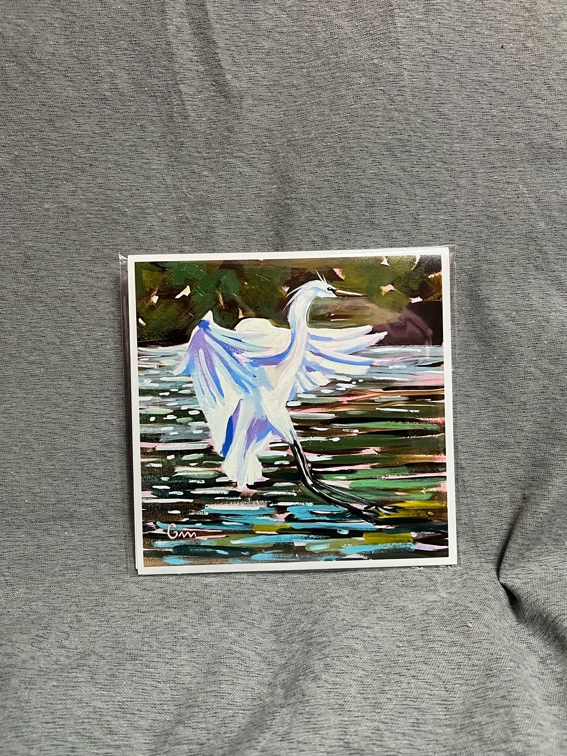 Snowy Egret 1 8x8 Print