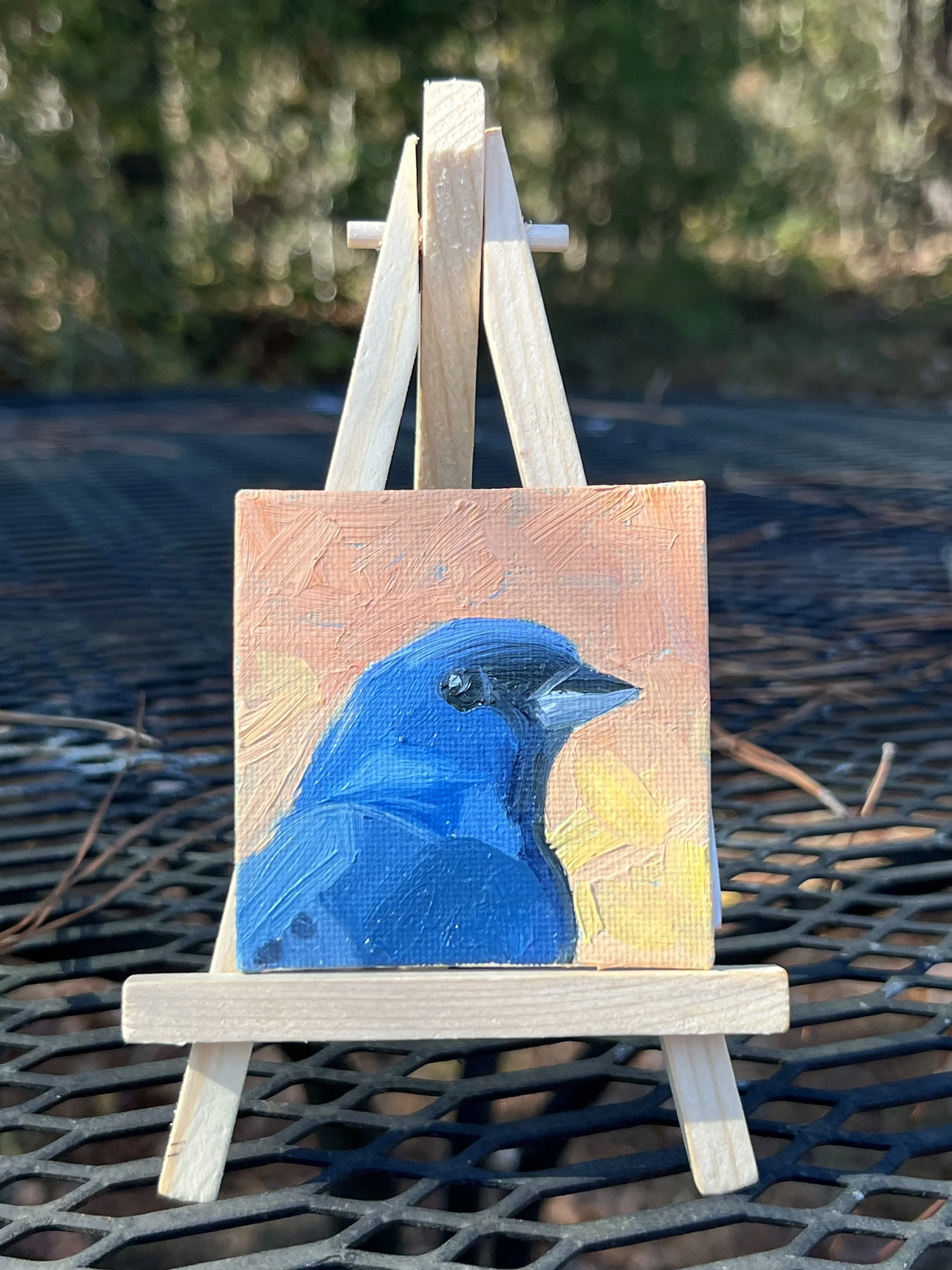 Mini Indigo Bunting Painting