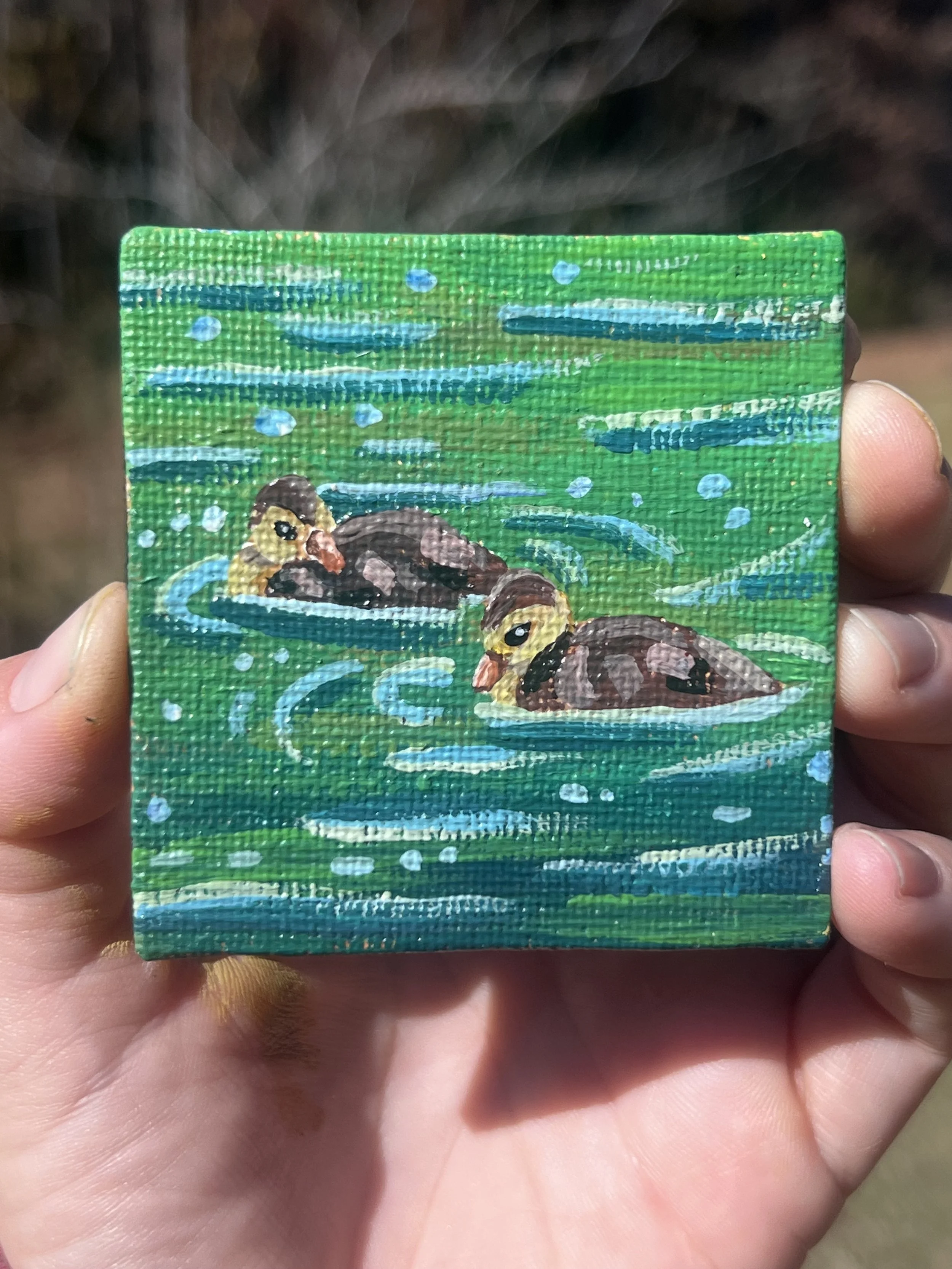 Mini Two Ducklings Painting