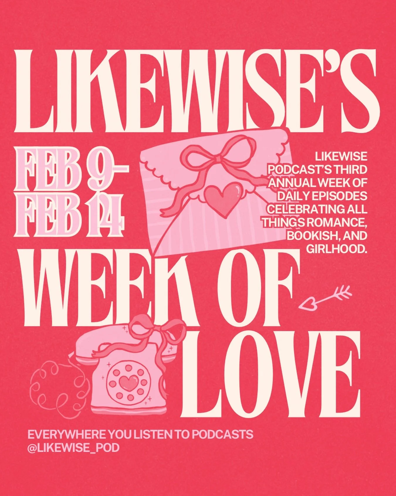 It&rsquo;s officially here 🪩🧁💘

LIKEWISE&rsquo;S WEEK OF LOVE 2026&hellip;day 1 is now streaming everywhere you listen to pods! We&rsquo;re posting the full schedule for the week later today, so keep your eyes out for that or listen to the kickoff