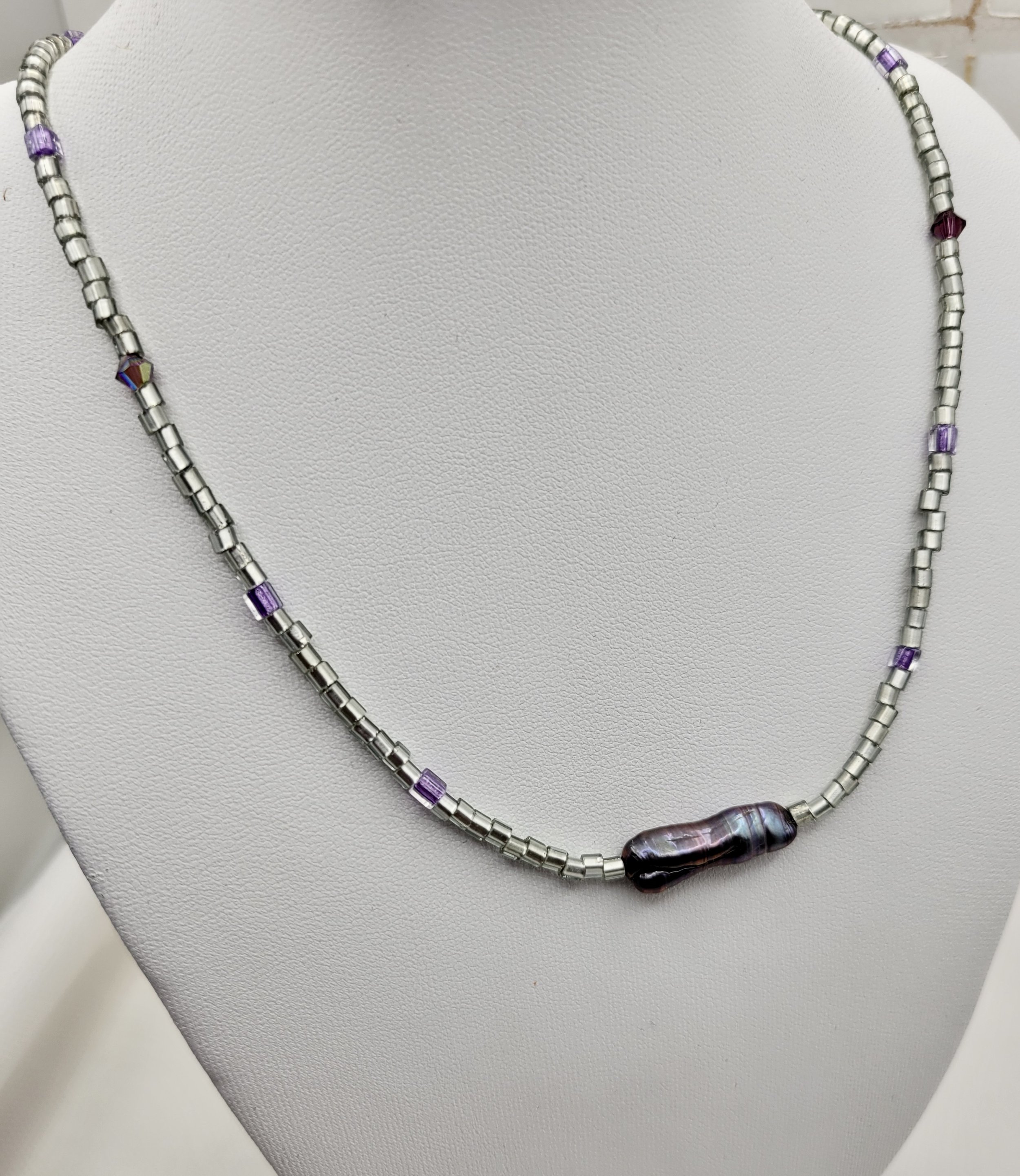 Biwa Pearl Stick Necklace