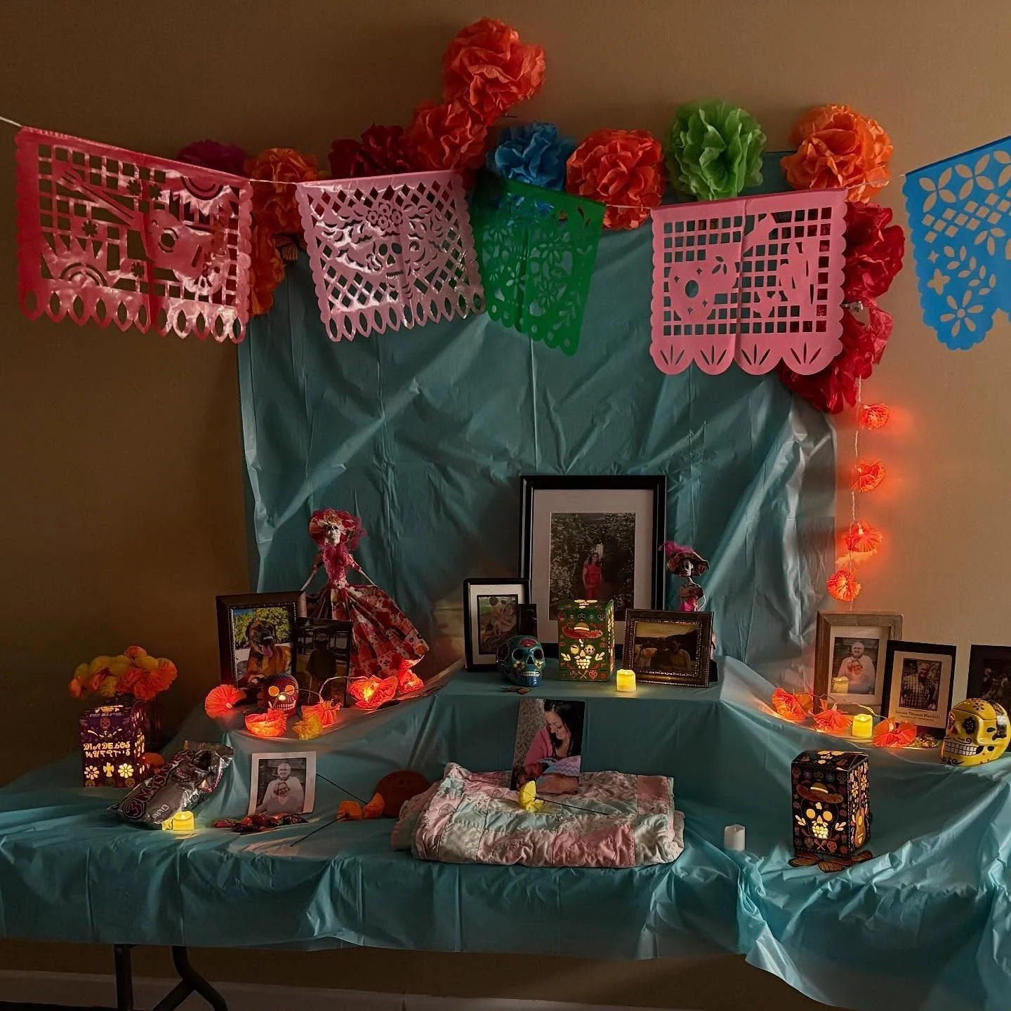 As part of our cultural studies, we honored our loved ones who have passed on and learned about the rich Mexican tradition of “Día de los muertos” (All Saints/All Souls Day). The students displayed photos of loved ones gone ahead.