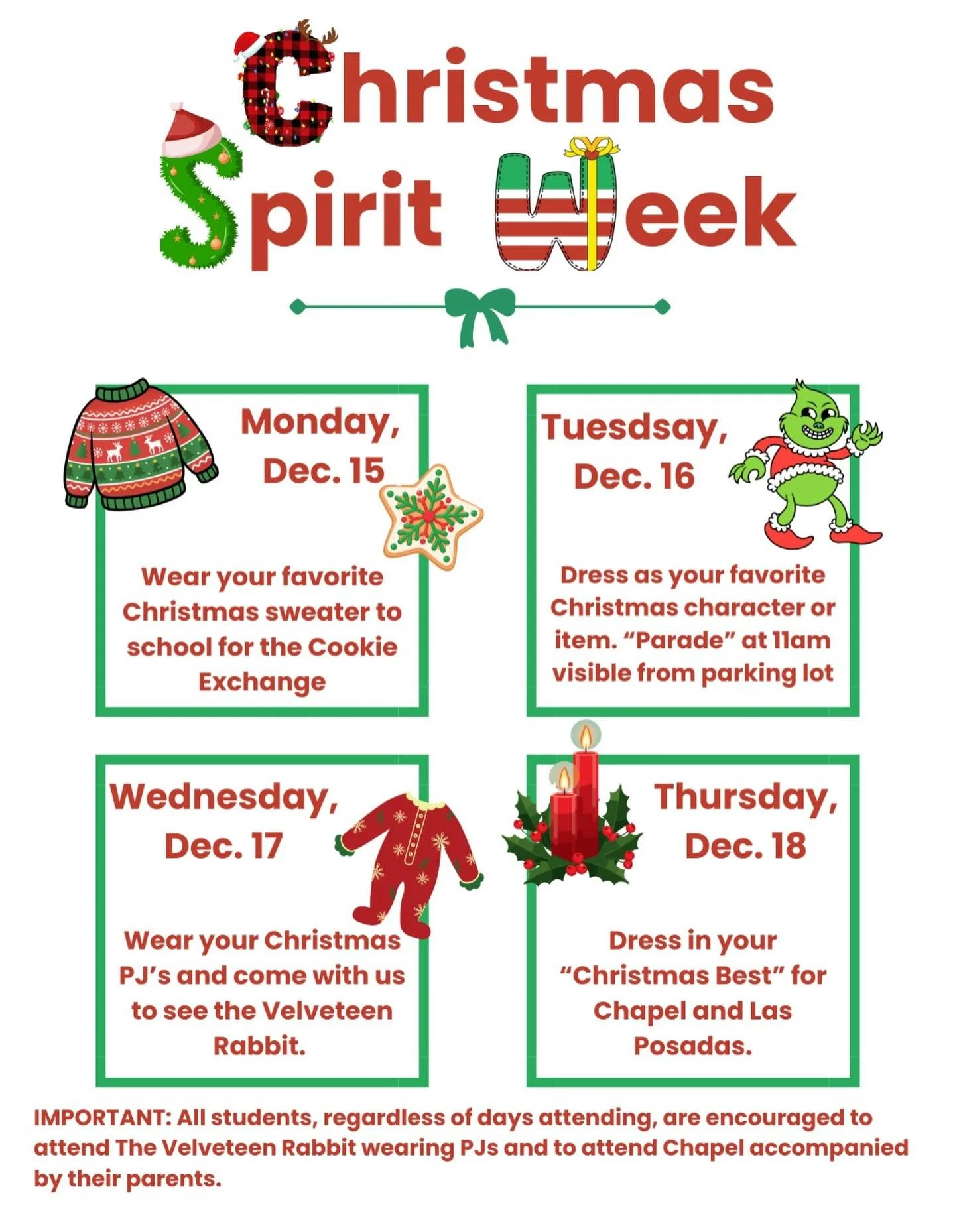 Preparing for a fun and festive last week of school 🌲✝️