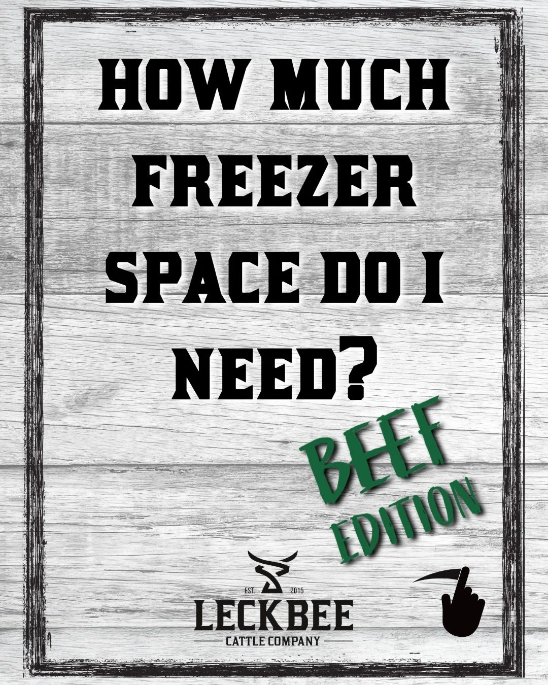 Wondering how much freezer space you actually need? 🥩
We broke it down by share size so you can plan ahead and avoid the freezer Tetris 😅
Save this for later or send it to someone you're splitting a beef with! 

Learn more at leckbeecattle.com 🤠