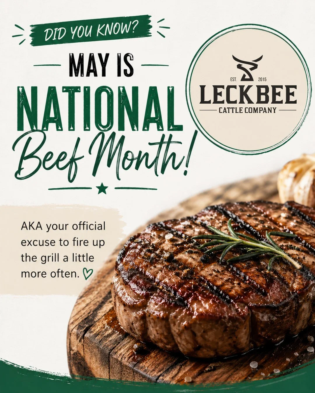 Need to restock your freezer to keep celebrating?! Head on over to leckbeecattle.com and check out what we have available! 🥩