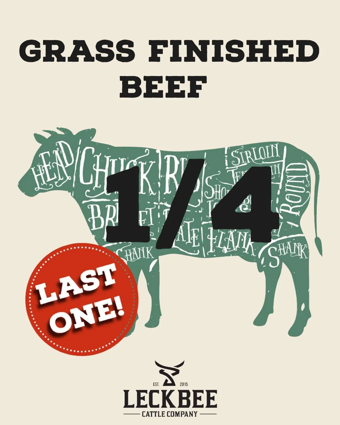 Last-minute opening! 

One grass-finished beef quarter just became available due to a customer&rsquo;s unexpected move. It goes to butcher next week &mdash; and it&rsquo;s the last grass-finished share available until next year. 🥩

This beef is sche