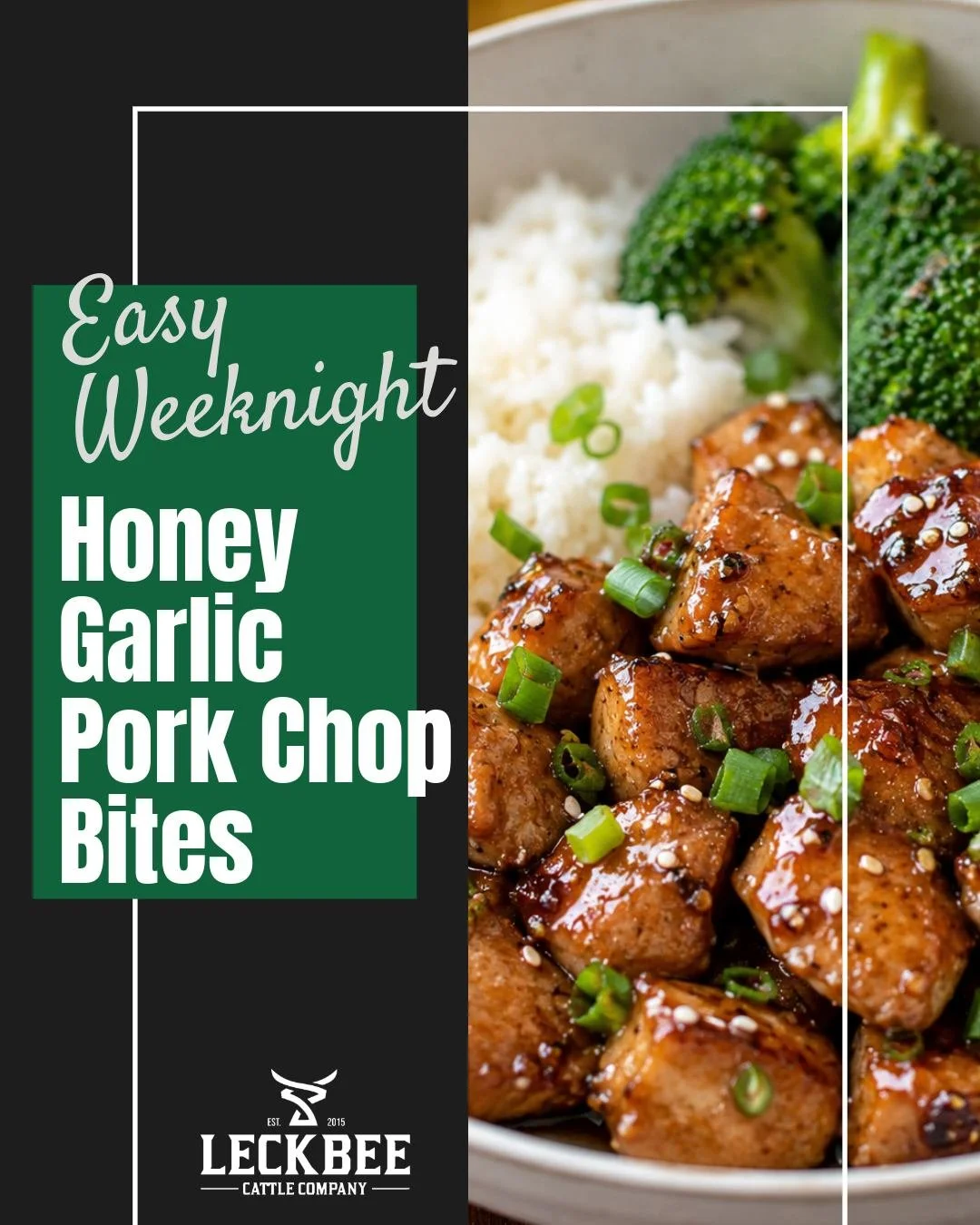 Simple ingredients. Big flavor. 🙌

These Honey Garlic Pork Chop Bites come together in about 20 minutes and are perfect for those nights when everyone is hungry and nobody wants a complicated recipe.

Serve them over rice, add a veggie, and dinner i