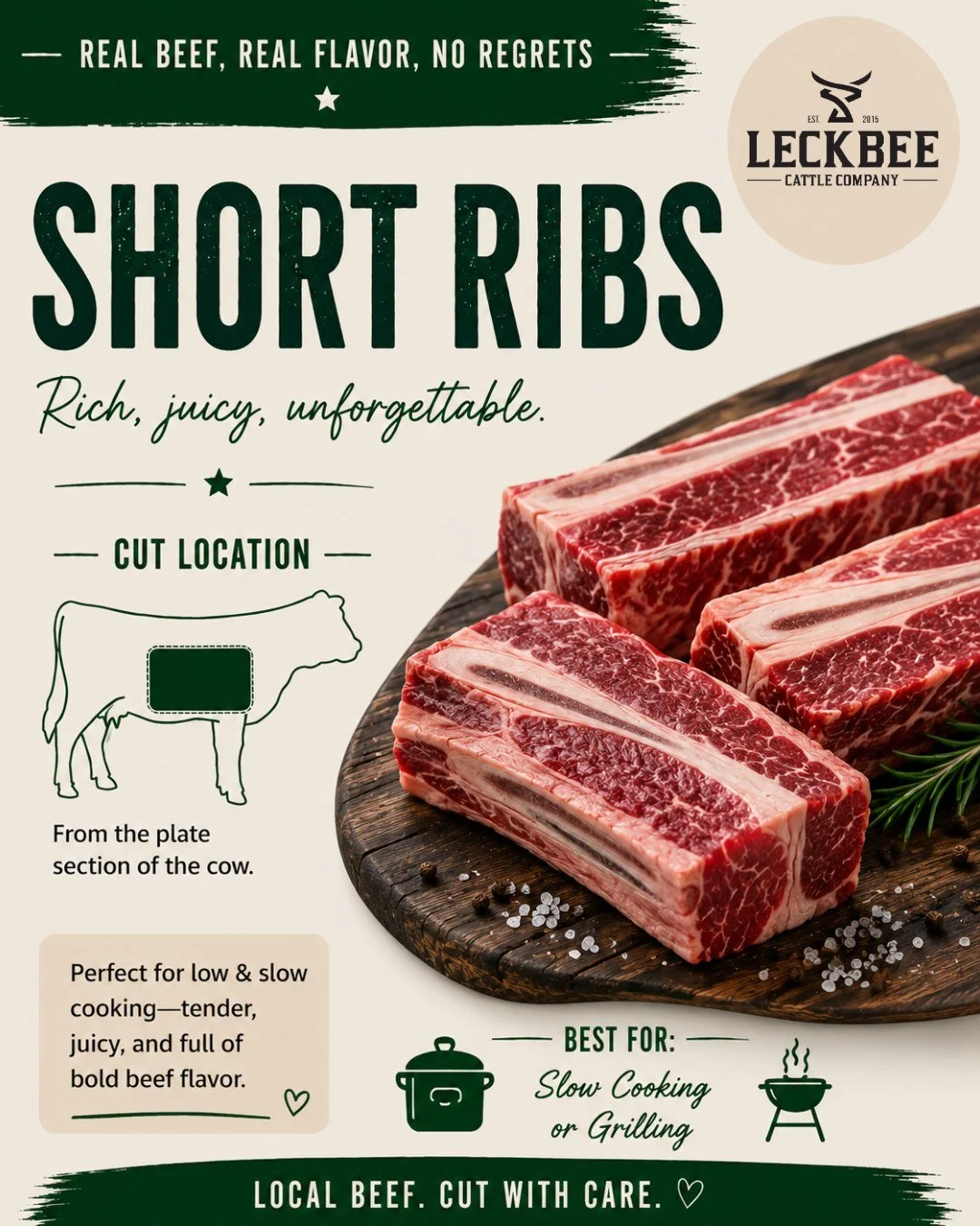 Short ribs: proof that some of the best cuts take a little patience. 🥩

Rich flavor, melt-in-your-mouth tenderness, and the star of Sarah's favorite short rib ragu recipe. 🤎

Have you cooked with short ribs before?