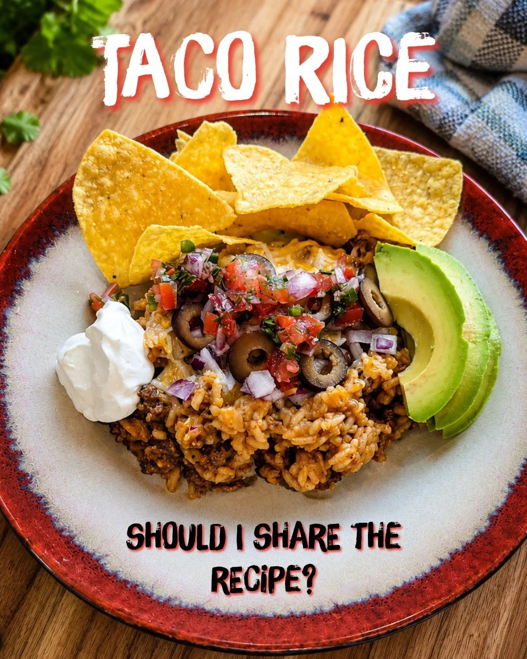 This was one of those dinners that started with no real plan and ended up being a keeper. 😂

One-pan taco rice with 2 lbs of ground beef, plenty of toppings, and everyone could make theirs how they wanted!

I accidentally got it a little spicier tha