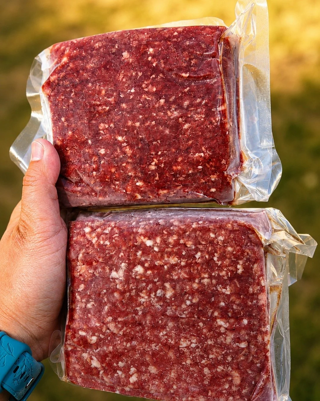 Why do these look different? 👀

They're both grain-finished ground beef from our farm, but the top package is from one of our burger quarters and the bottom is from a regular beef share.

Our burger quarter cattle tend to be a little leaner overall.