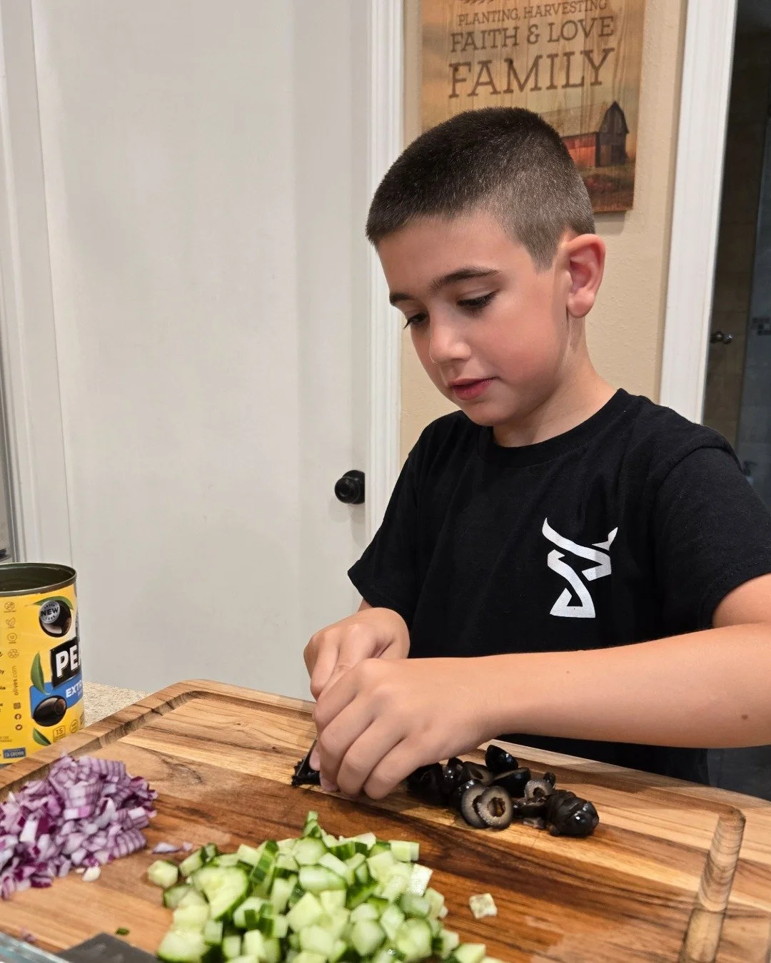 Cooking with kids: somehow twice the mess and three times as long. 😂

But I want them to know how to cook, not just watch me do it. So when they ask to help, I&rsquo;m trying to get better about saying yes and handing over the cutting board. 🖤