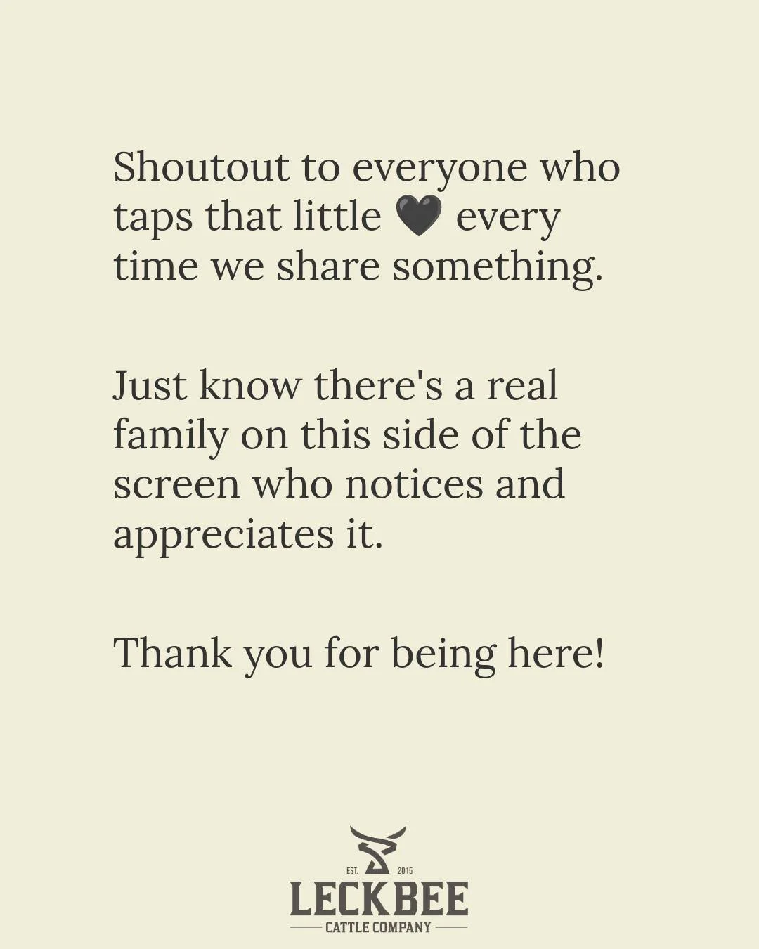 Just a little Sunday appreciation. We really do notice, and we're grateful you're here 🖤
