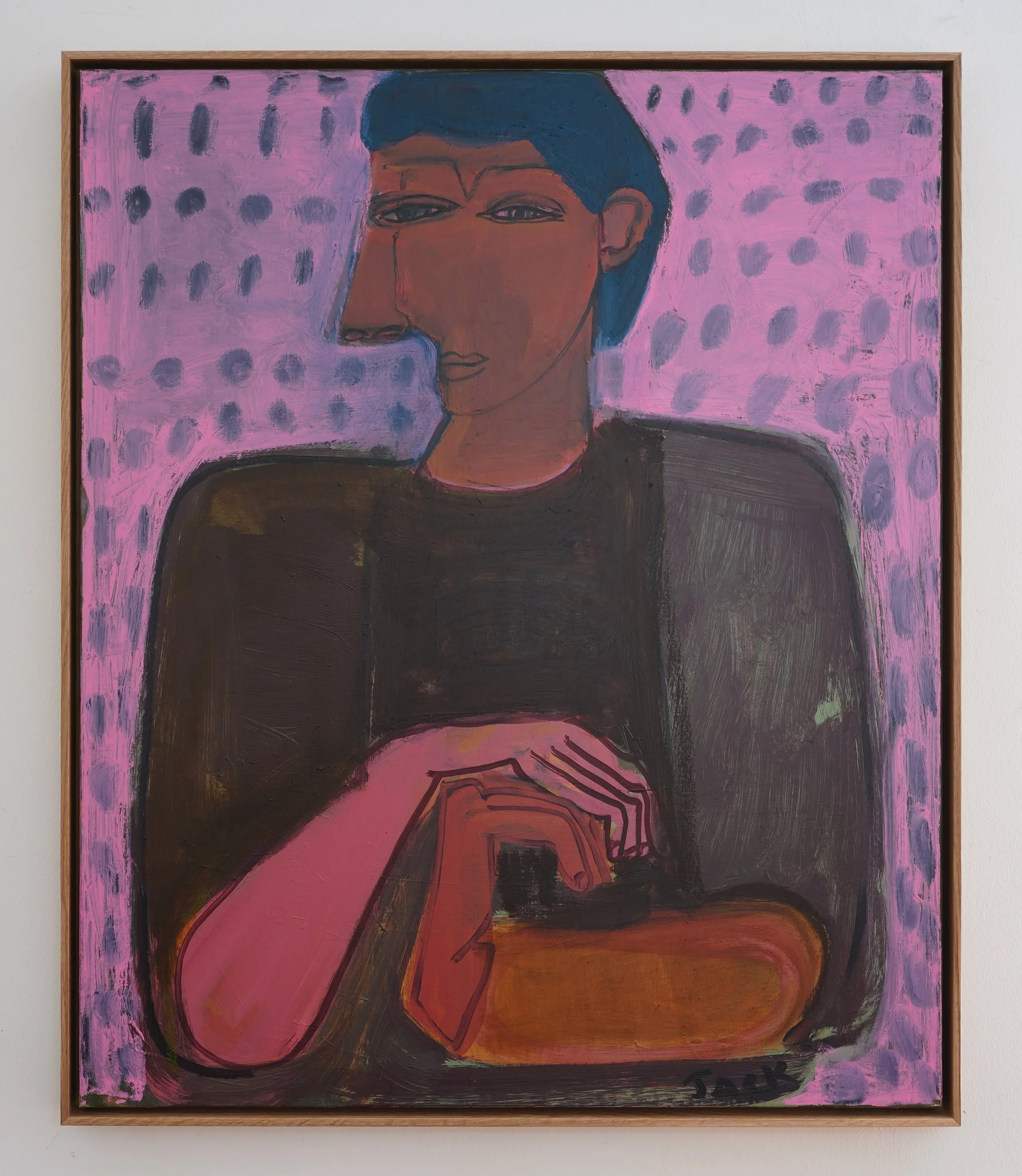   AVAILABLE
  Rebecca Jack
  "Polka dot woman" 
  Acrylic, oil on linen 
  Framed: 36 x 30 x 1.5 in
  $4,500
