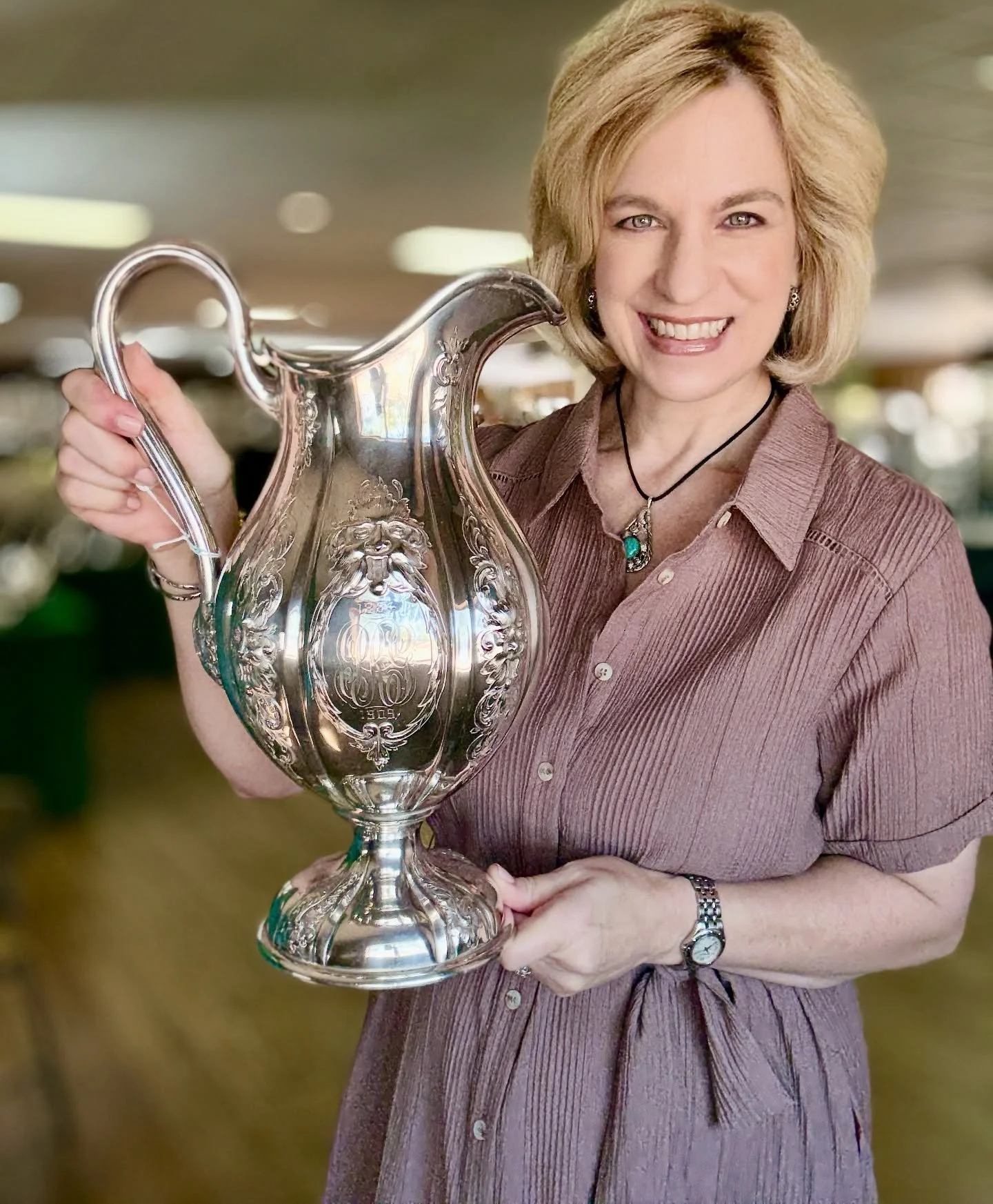 Pitcher of Sterling character. 🩶 Handmade by A.G. Schultz &amp; Co. of Baltimore in 1909. Carmine Dance Hall Antique Show is calling! Shop antique and vintage treasures today. Show closes at 4 p.m. Wednesday. @tcdhantiqueshow @thriftguides @virtue_a