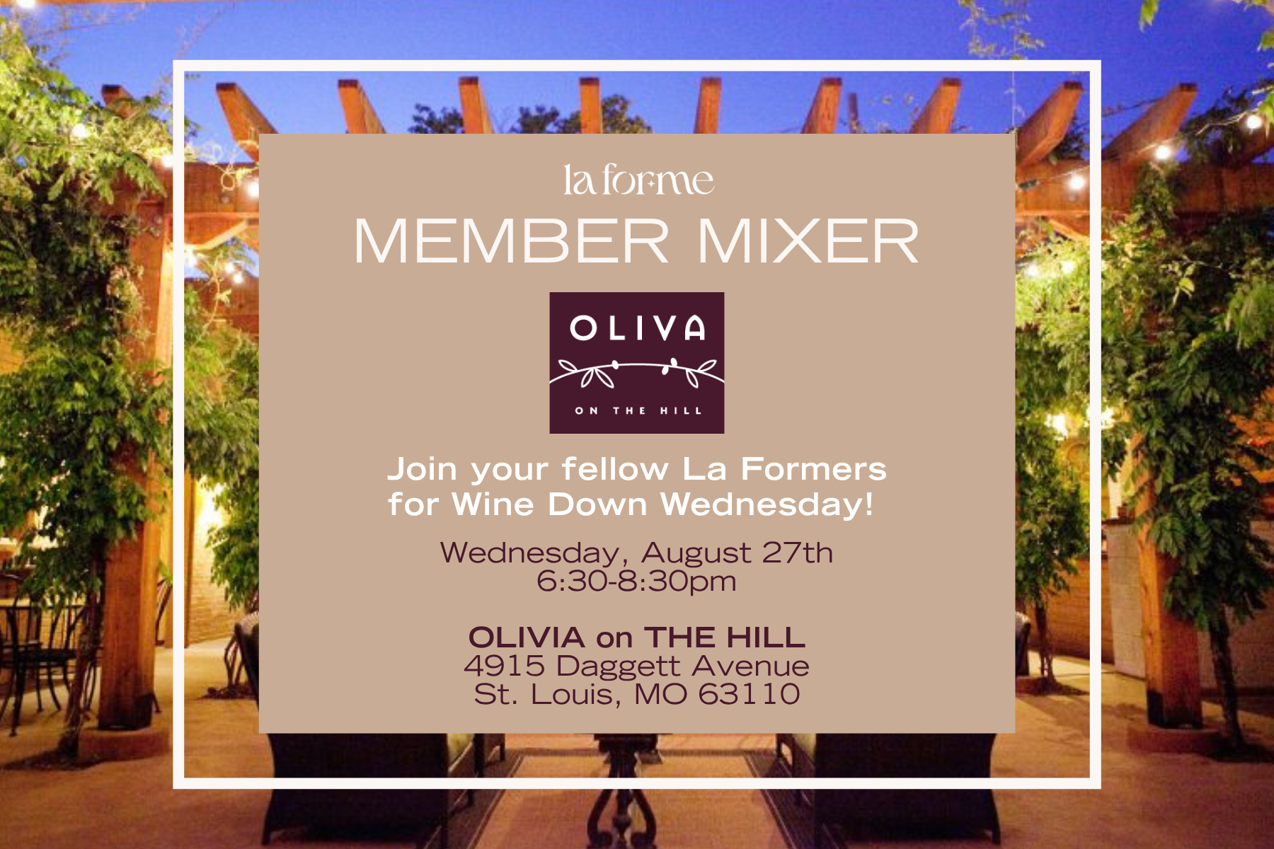 La Forme Member Mixer: Olivia on the Hill