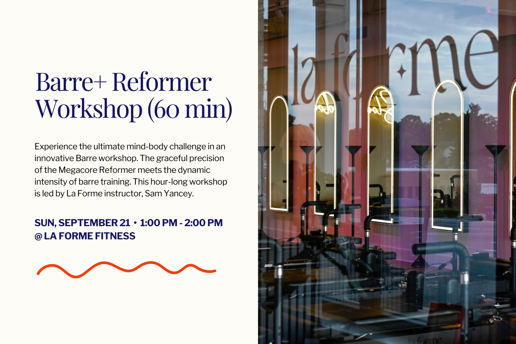 Barre + Reformer Pilates Workshop with Sam