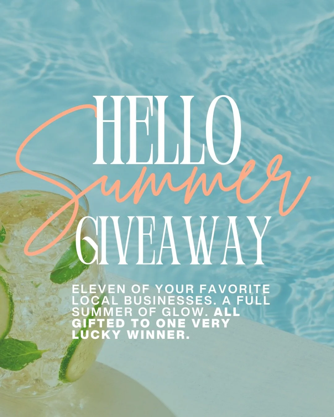 HELLO, SUMMER ✨ 

One lucky winner. Eleven of our favorite local businesses. A full summer of glow designed for you.

We teamed up with the people we actually book, eat, sweat,  and glow with to give one of you the ultimate start to the season. Pilat