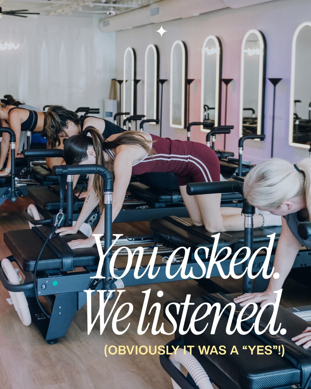 First &hellip; THANK YOU &hearts;️! You&rsquo;ve made our studio *yours* and we are grateful beyond measure. 

You filled the room, so we made more space in the week. Fridays stay spontaneous with pop-up classes. Watch the schedule and our stories fo
