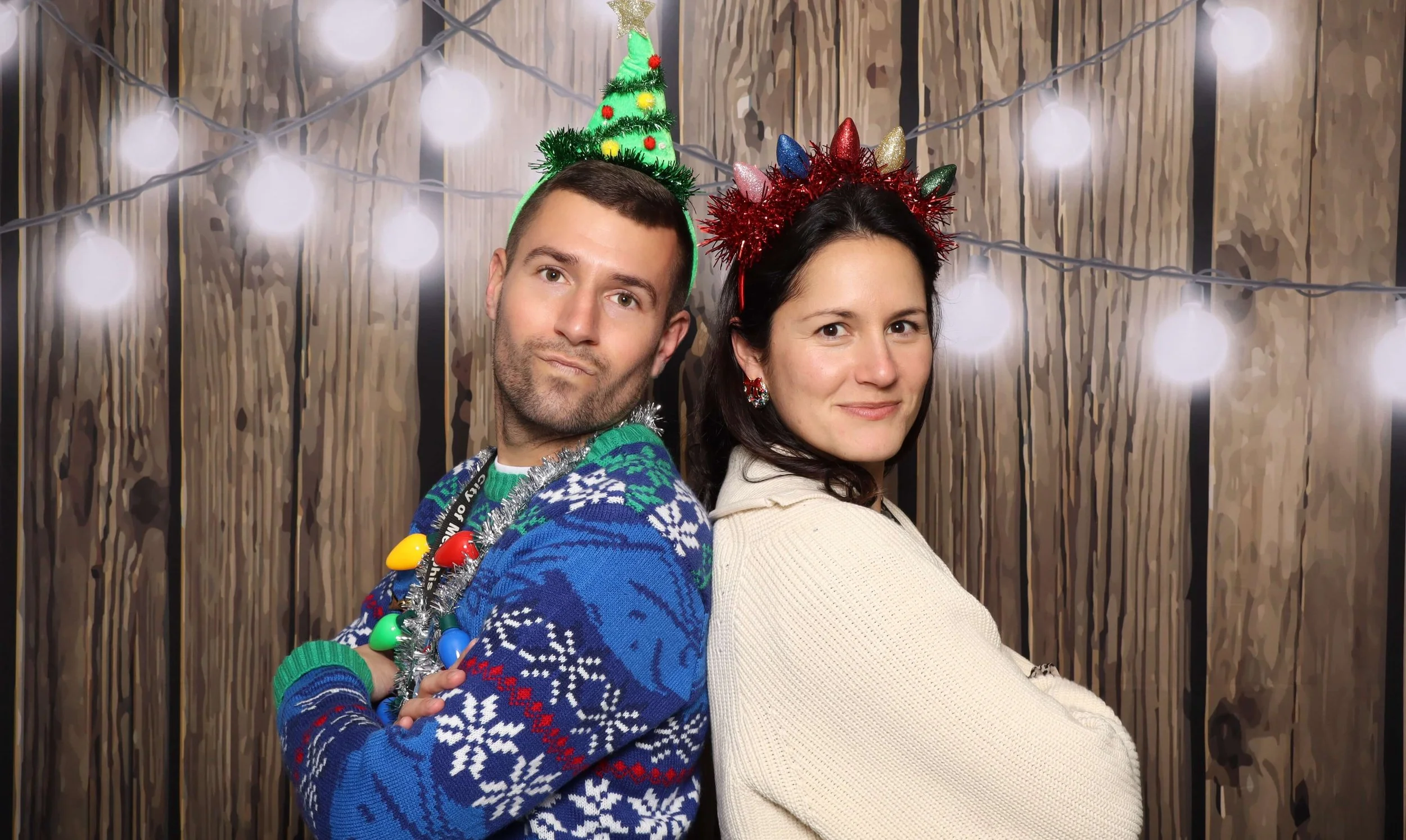 Holiday Photo Booth Memphis friends back to back