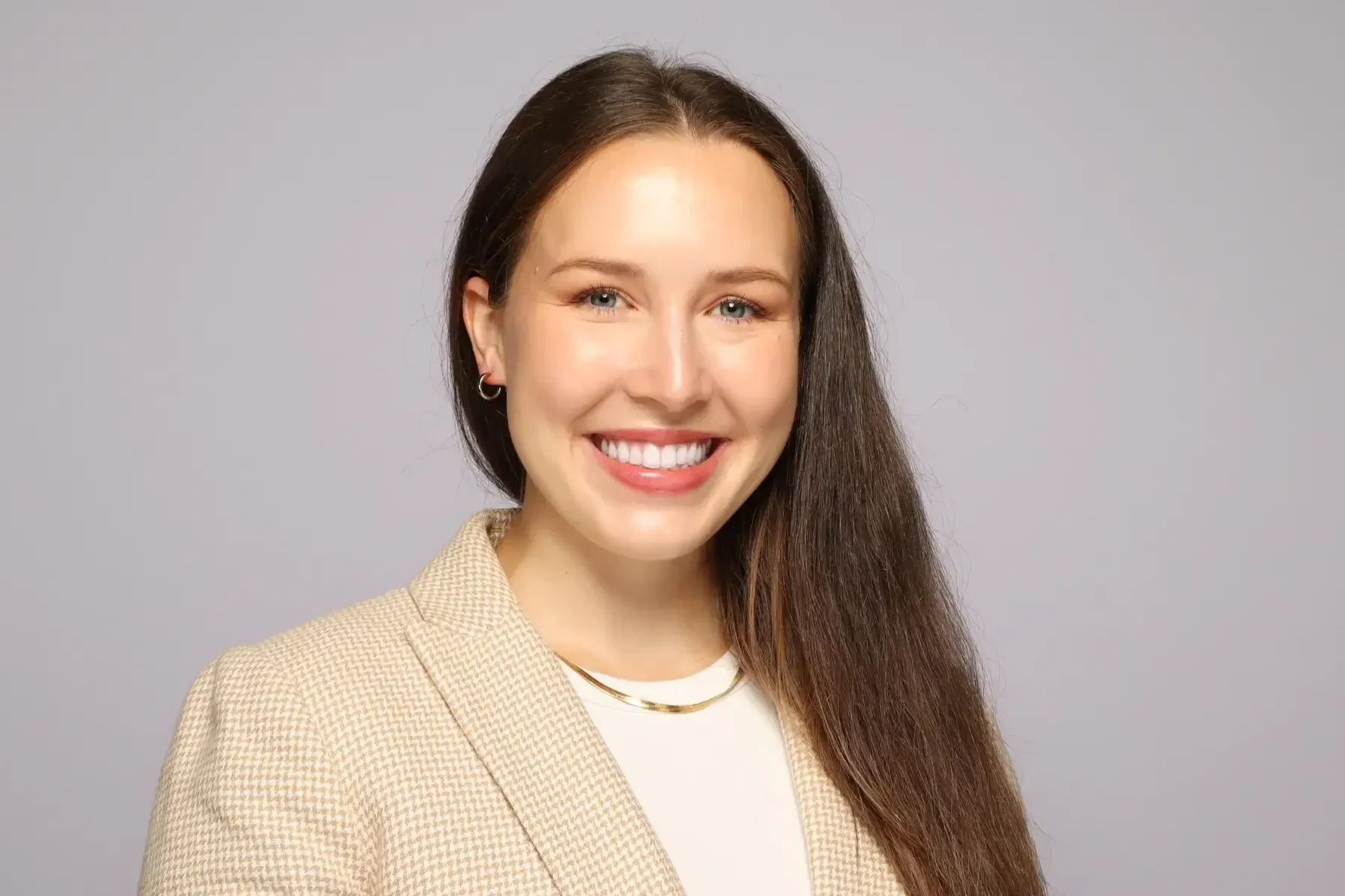 memphis ALSAC headshot corporate event woman in tan blazer with long hair