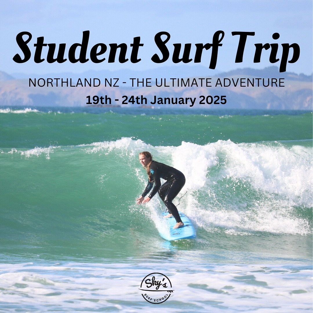 Spots are filling up fast for our first ever STUDENT SURF TRIP !! This is for students (NZ &amp; International) aged 14 - 18 looking to improve their surfing, learn to surf, explore beautiful Northland &amp; have the most fun week ever !!! 

**LI MIT