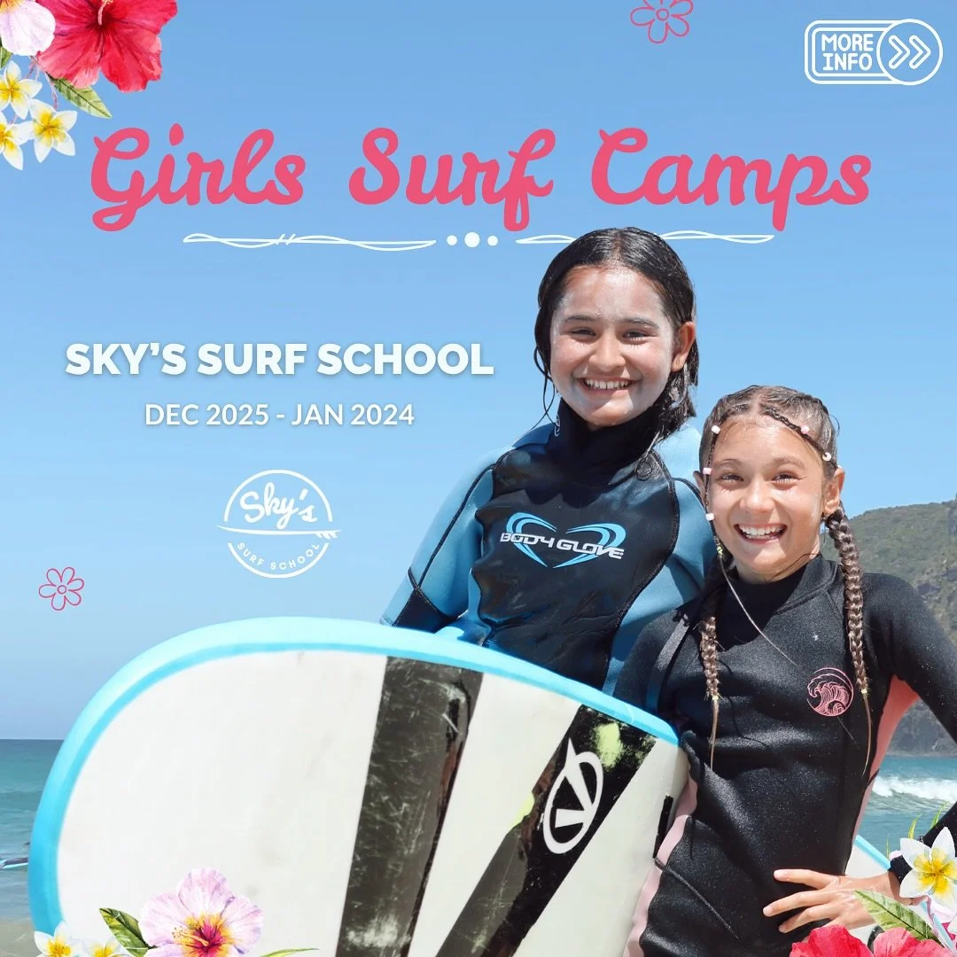 ☀️ Girls Surf Camps are back this summer! 🏄&zwj;♀️🌺
Join us at Taupo Bay for 3 unforgettable days of surfing, sunshine, and connection.

📍 Taupo Bay, Northland
📅 Dates:
17th&ndash;19th December 2025
20th&ndash;22nd December 2025
12th&ndash;14th J