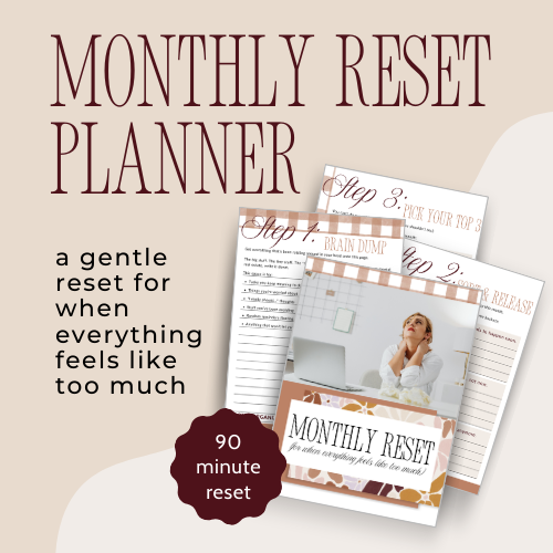 Monthly Reset Planner for Overwhelmed Minds | A Calm 90-Minute System for Clarity & Focus