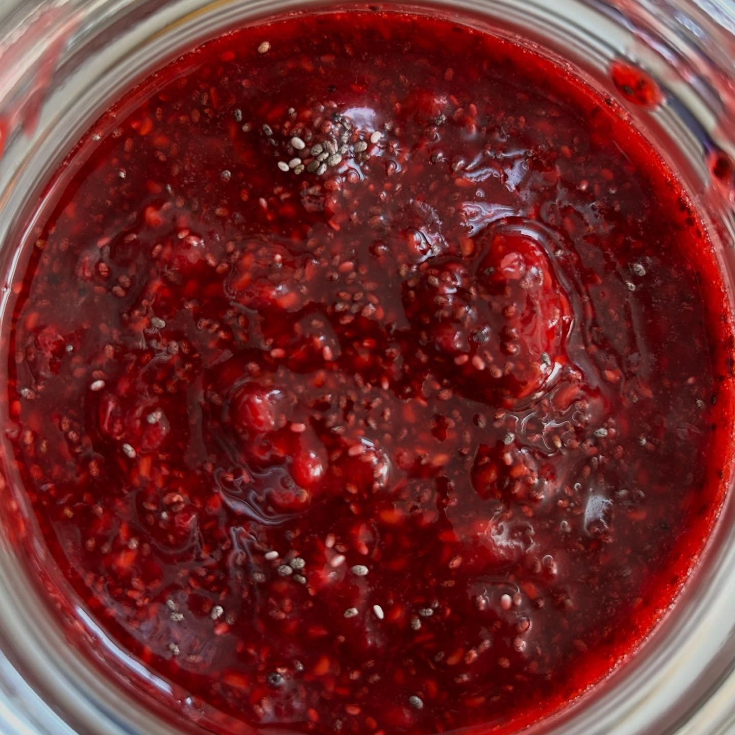 Ingredient focus: Fresh Raspberry Chia Jam!  Simple organic ingredients- raspberries, fresh squeezed lemon juice, chia seeds and a touch of maple syrup. Used in our Linzer Tart cookies and Chocolate Raspberry Jam cakes. Both available for order now o