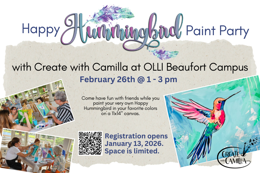 OLLI Happy Hummingbird Paint Party 2/26